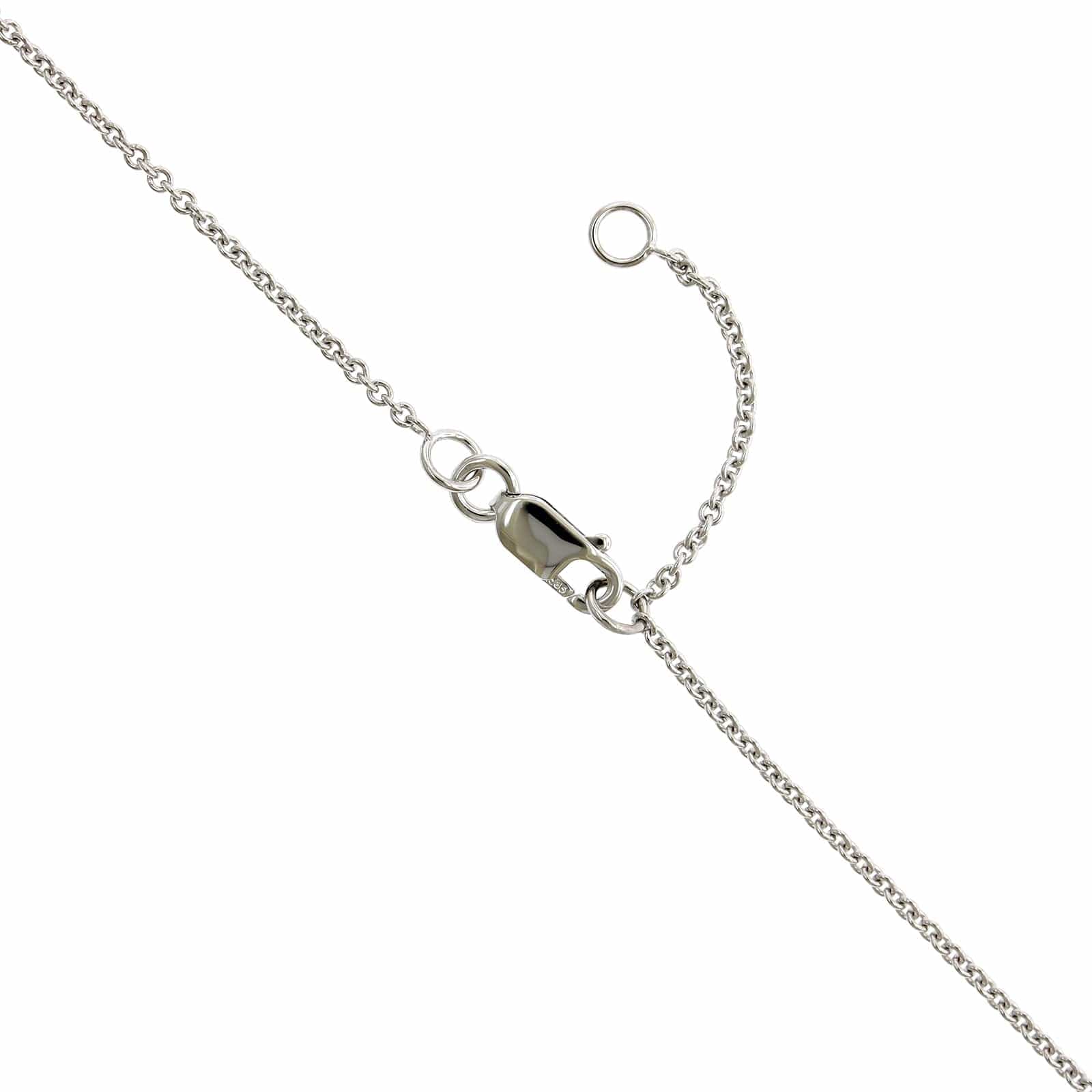 14K White Gold 5 Diamond Halo Curve Necklace - Image 3