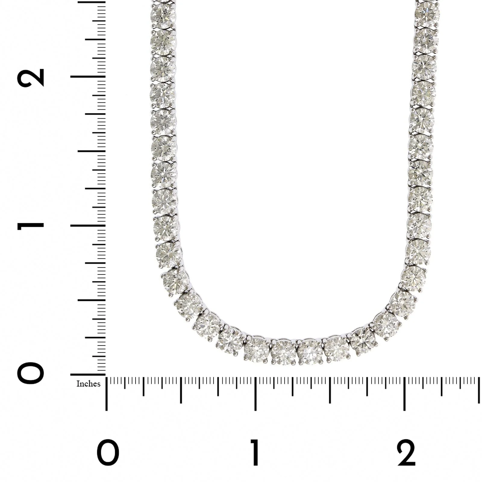 18K White Gold Diamond Line Necklace - Image 3