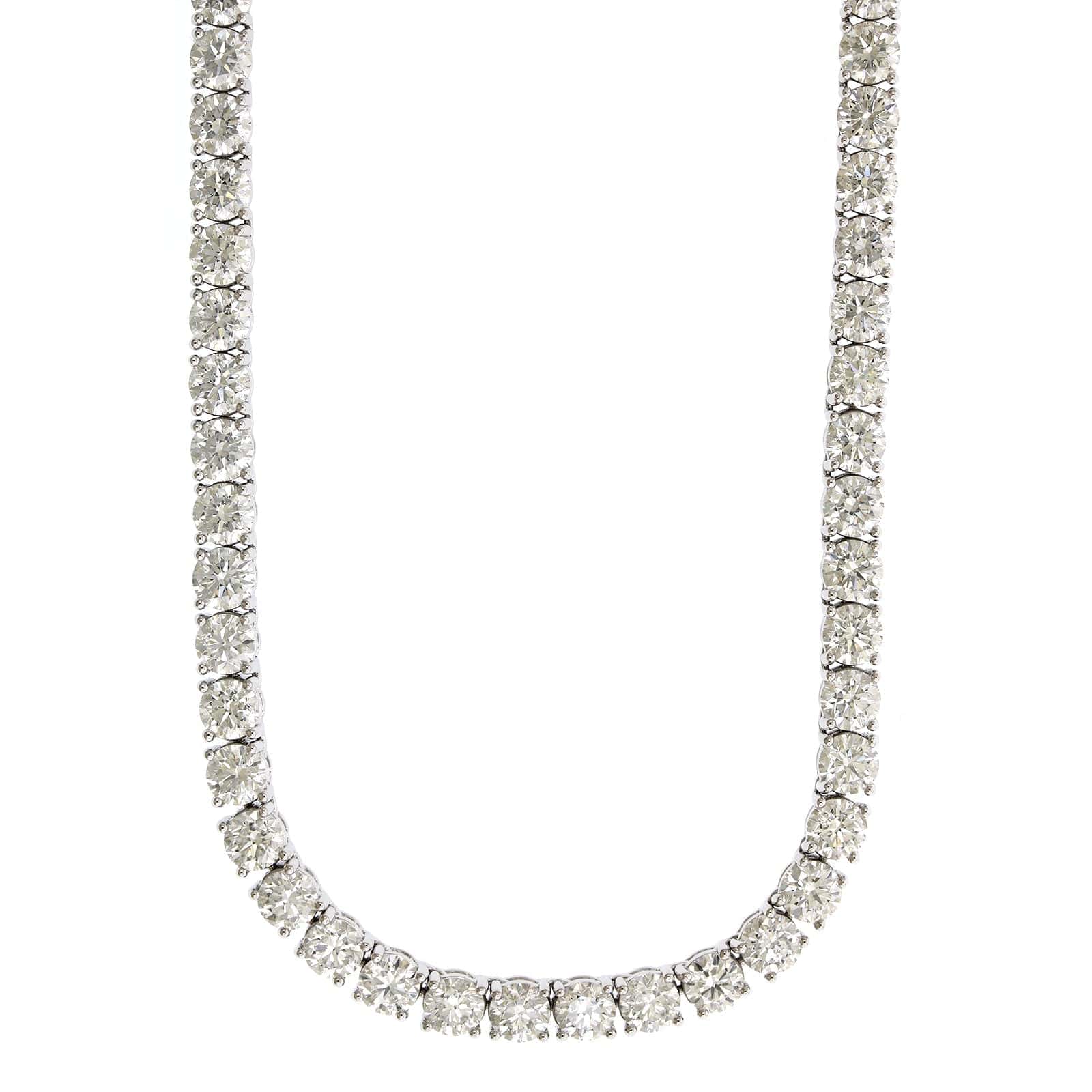 18K White Gold Diamond Line Necklace - Image 4