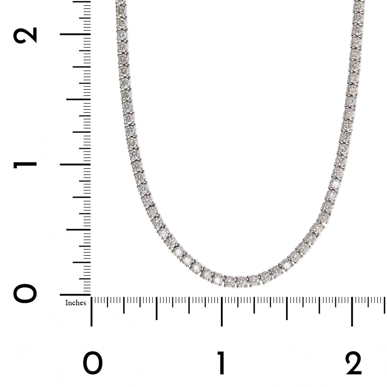 18K White Gold Diamond Line Necklace - Image 3