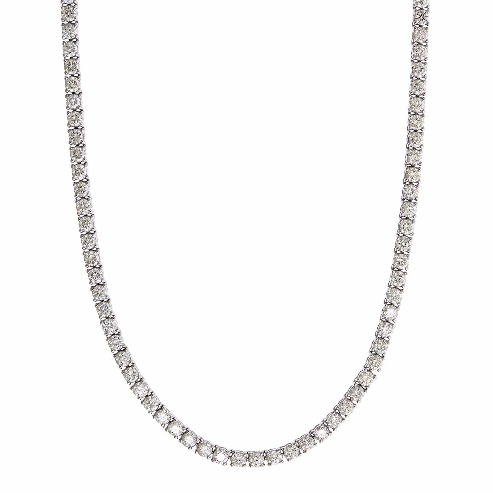 18K White Gold Diamond Line Necklace - Image 4