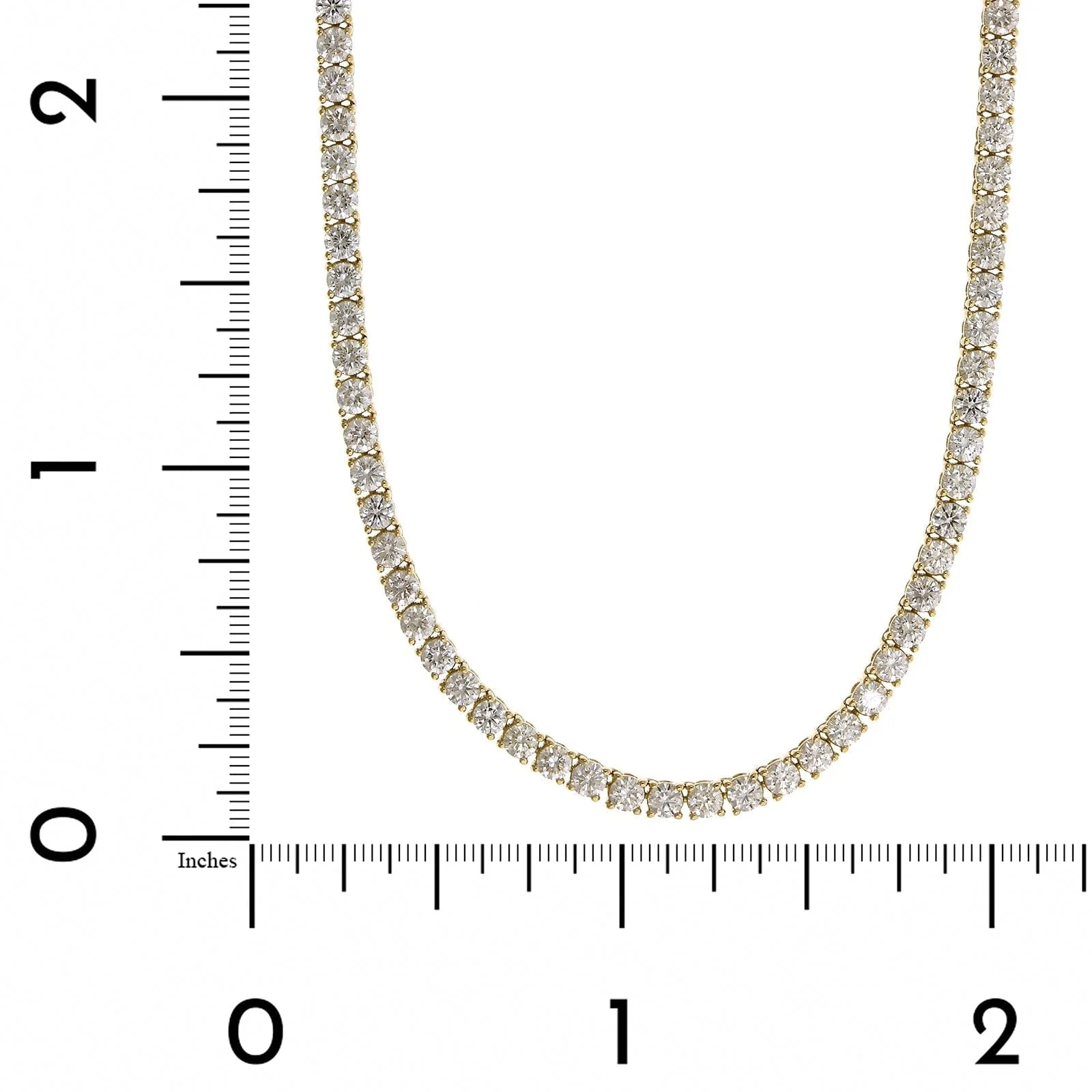 18K Yellow Gold Diamond Line Necklace - Image 3