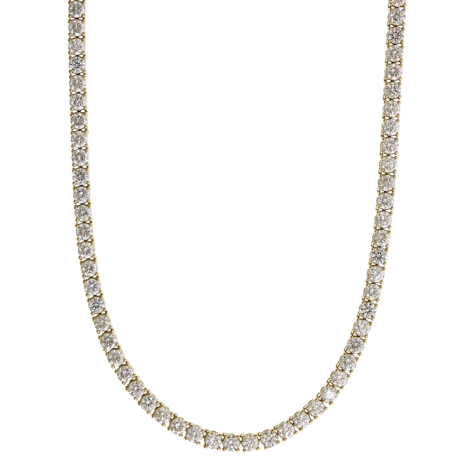 18K Yellow Gold Diamond Line Necklace - Image 4