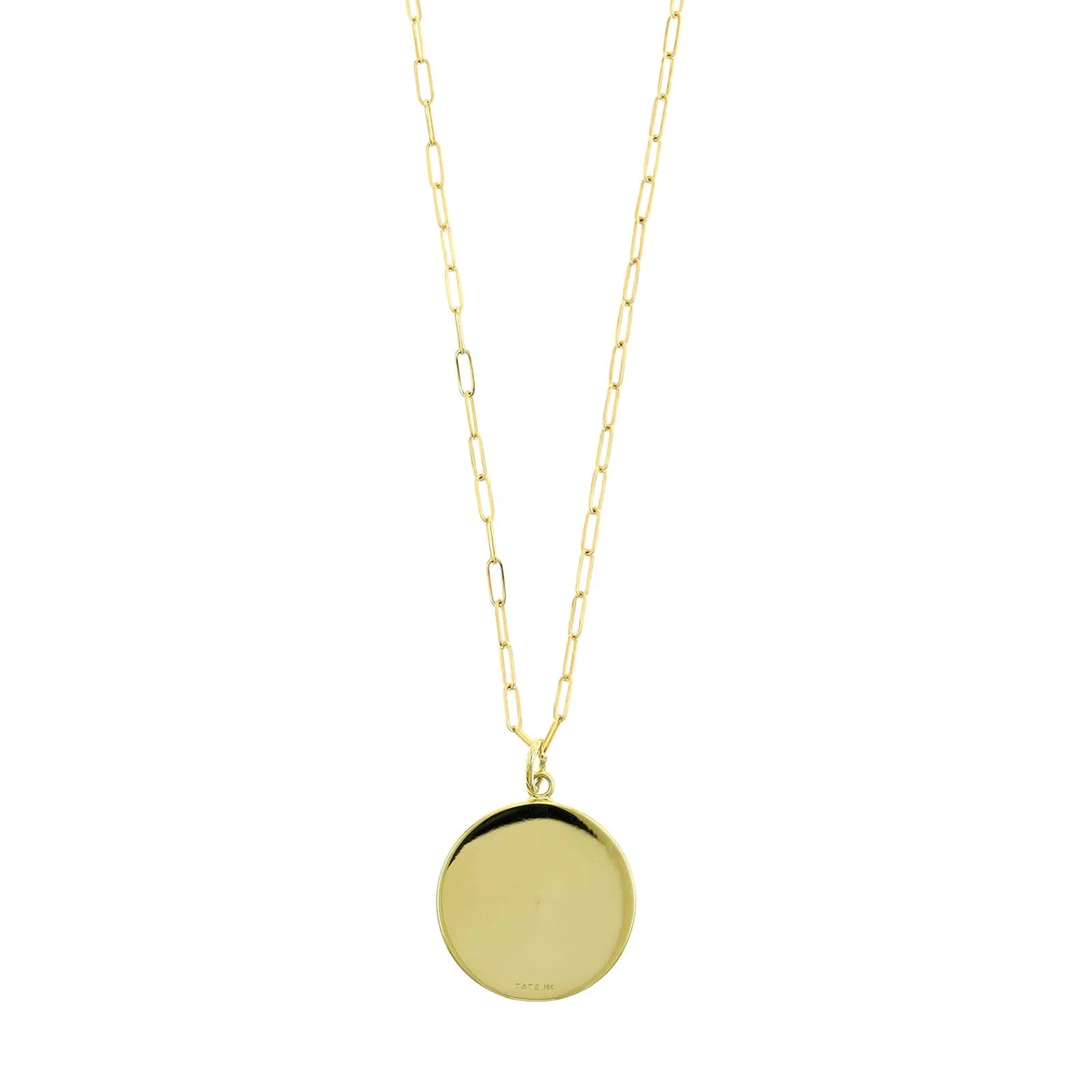 18K Yellow Gold Diamond Star Medallion Pendant Necklace - Image 2