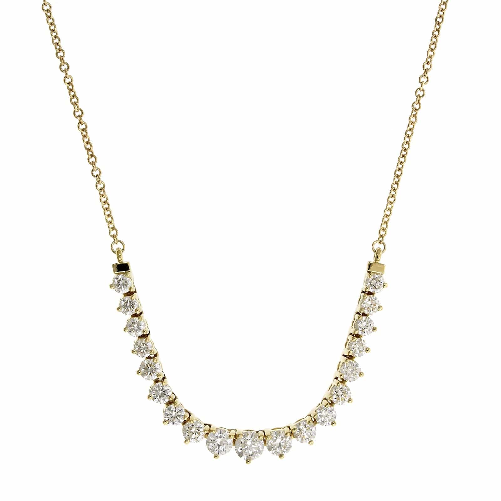18K Yellow Gold Graduated Diamond Flexible Necklace