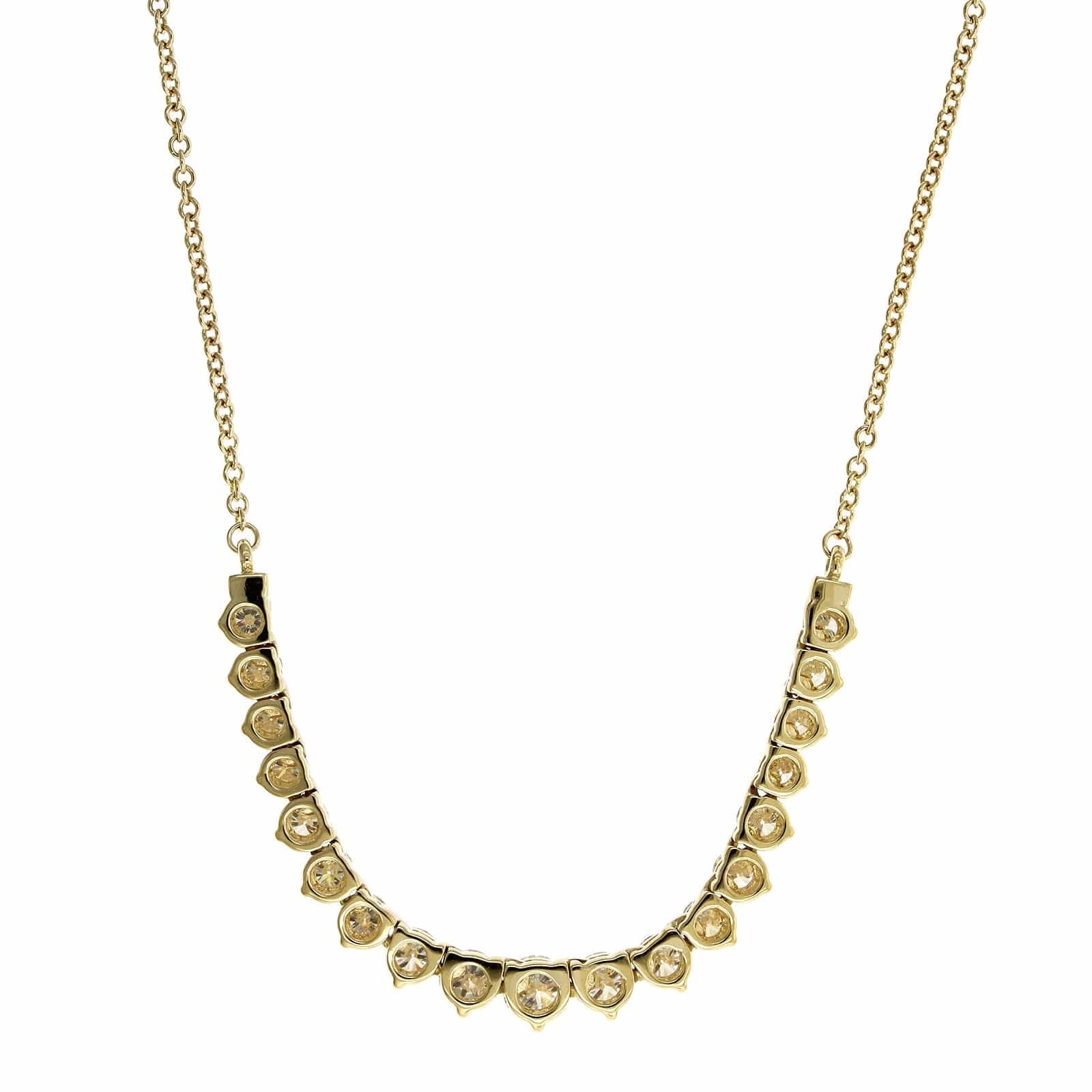 18K Yellow Gold Graduated Diamond Flexible Necklace - Image 2
