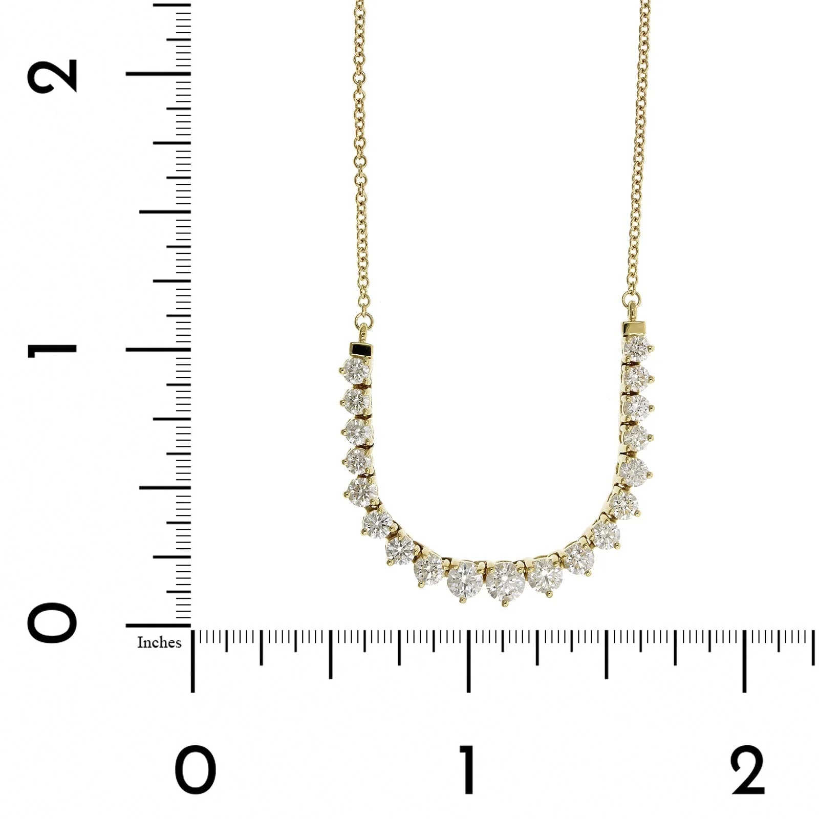 18K Yellow Gold Graduated Diamond Flexible Necklace - Image 4
