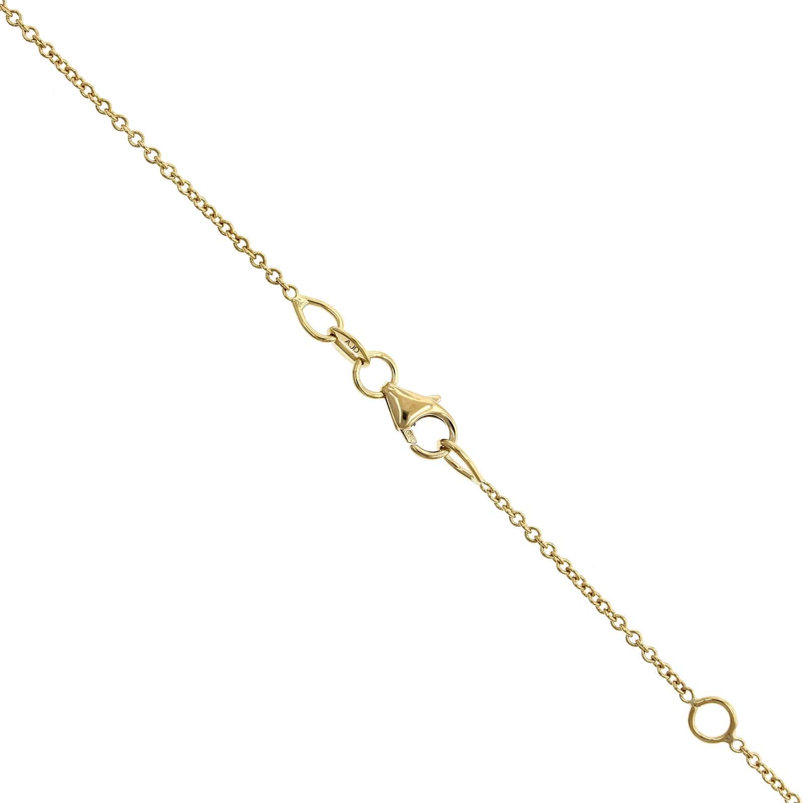 18K Yellow Gold Smiley Style Graduated Diamond Necklace - Image 3
