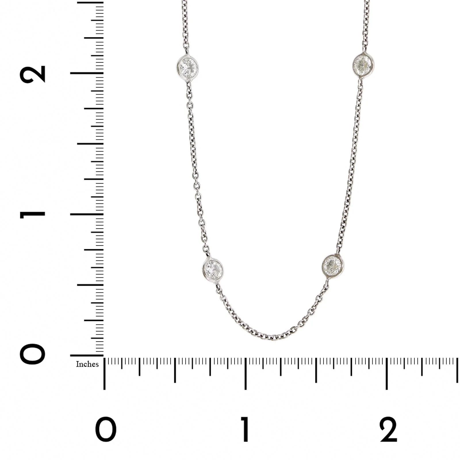 Platinum Diamond By The Yard Necklace - Image 3