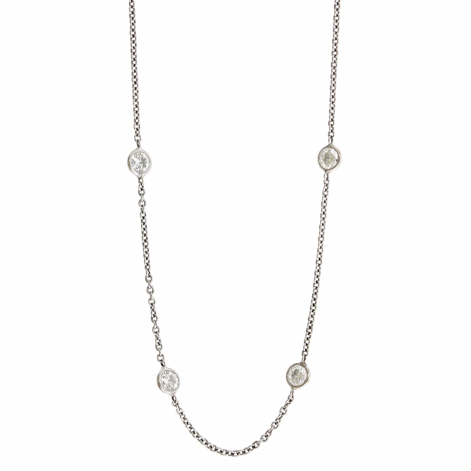Platinum Diamond By The Yard Necklace - Image 4
