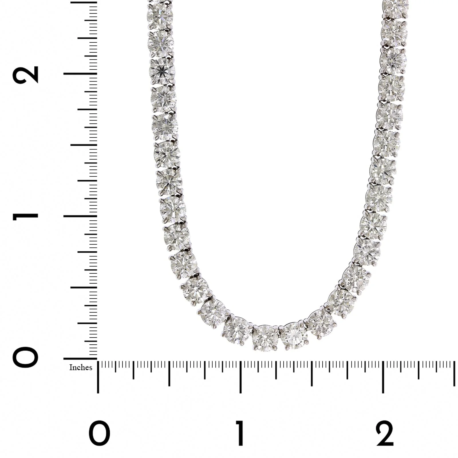 18K White Gold Diamond Tennis Necklace - Image 3