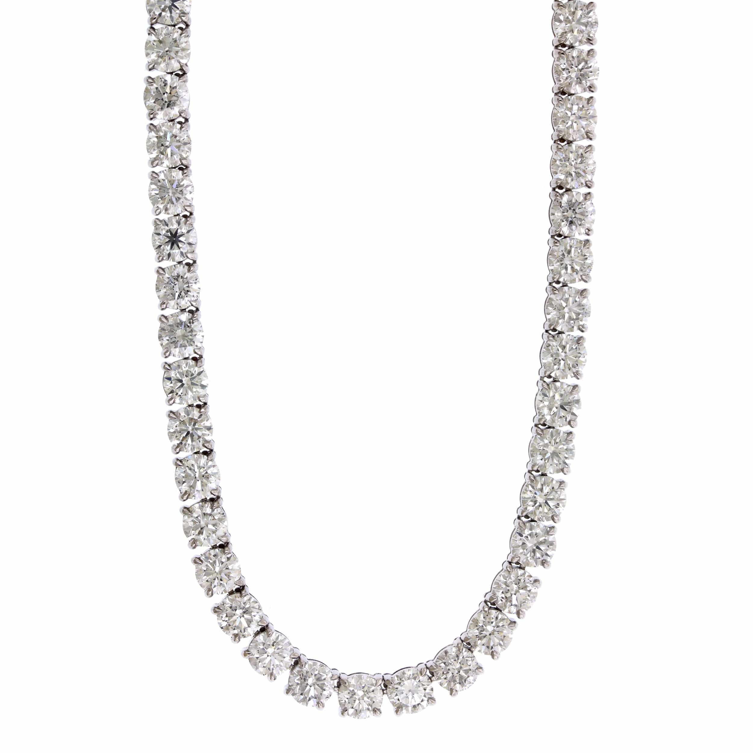 18K White Gold Diamond Tennis Necklace - Image 4