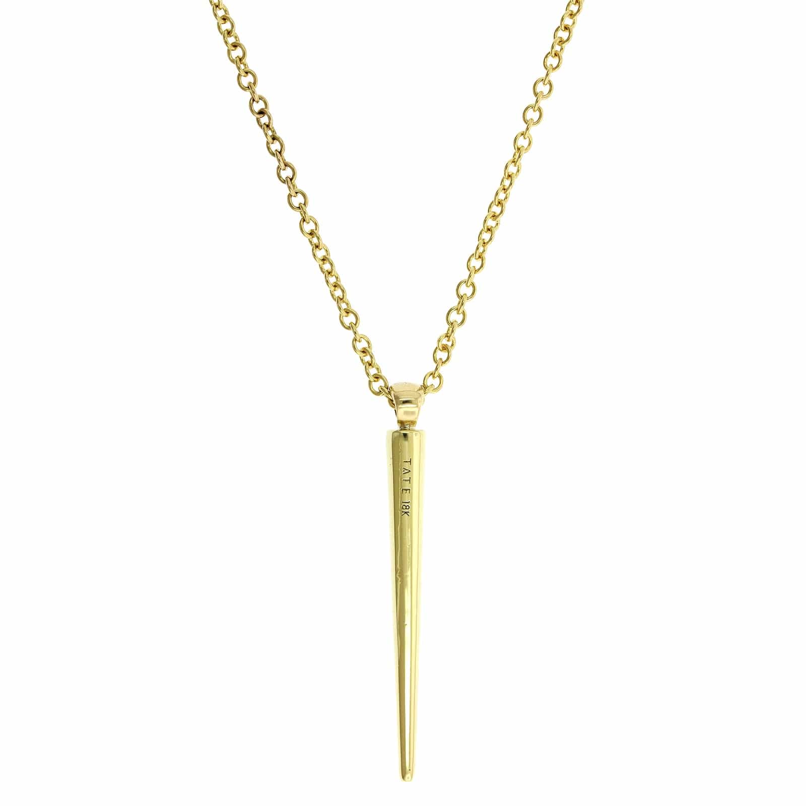 18K Yellow Gold Diamond Cone Pendant - Image 2