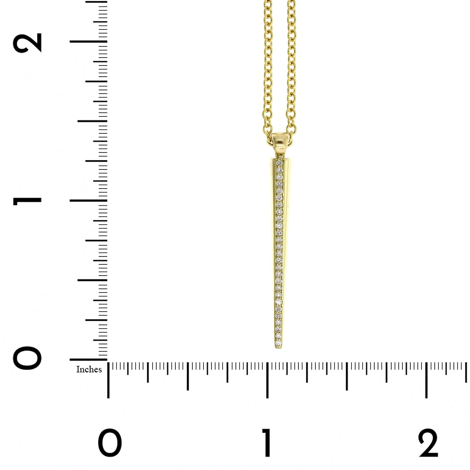 18K Yellow Gold Diamond Cone Pendant - Image 4
