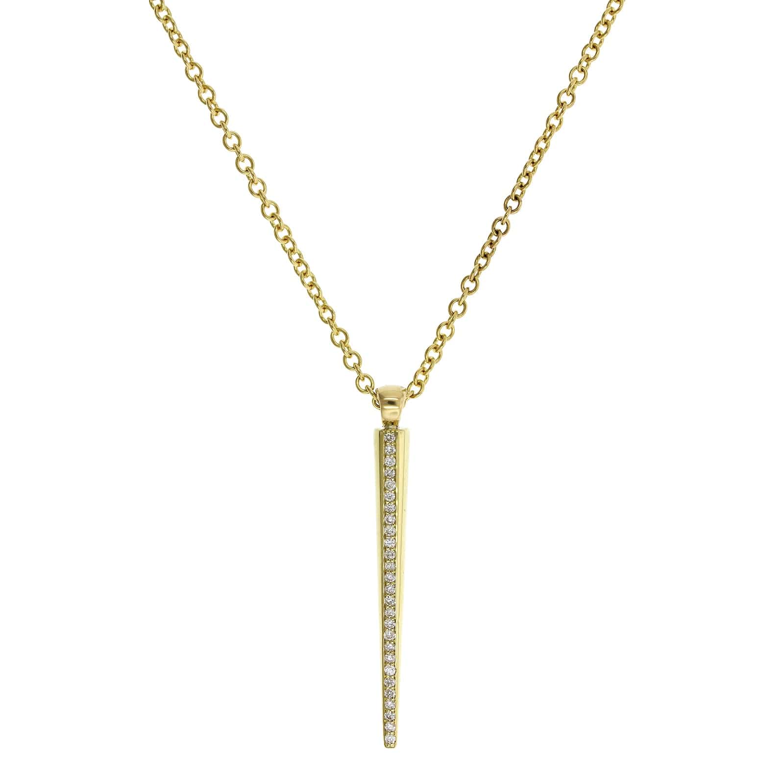 18K Yellow Gold Diamond Cone Pendant - Image 5