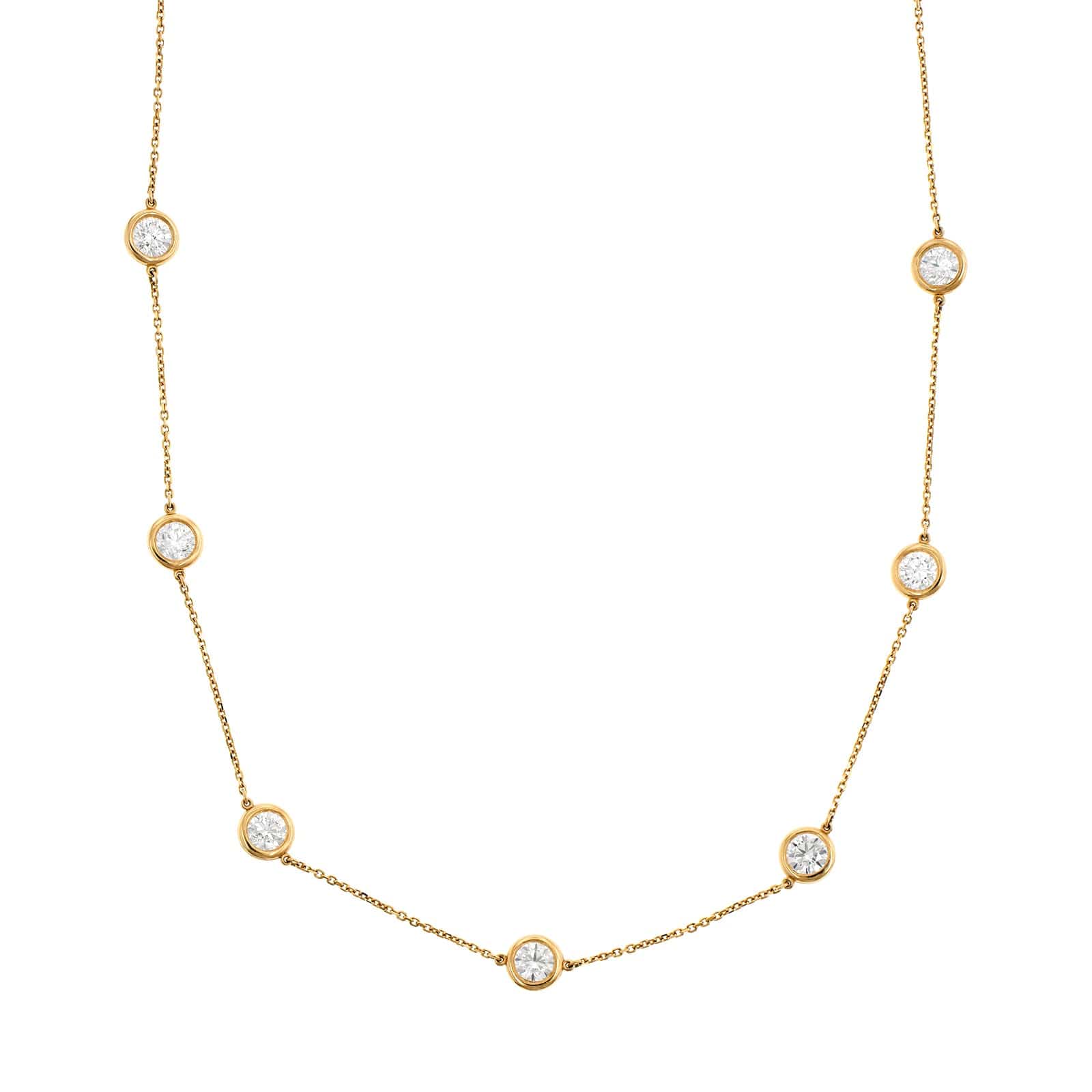 14K Yellow Gold Diamond By The Yard Necklace