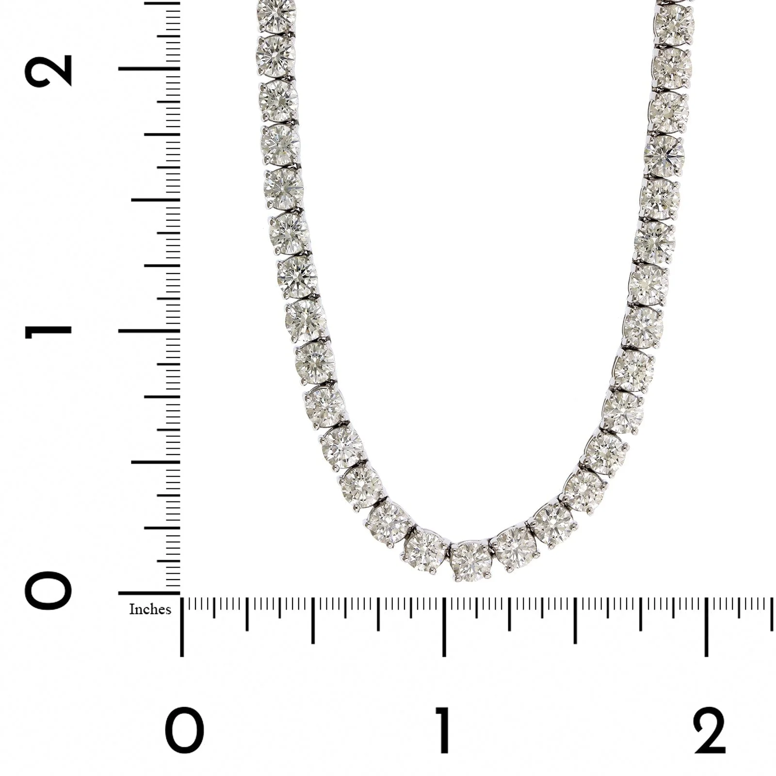 18K White Gold Diamond Tennis Necklace - Image 3