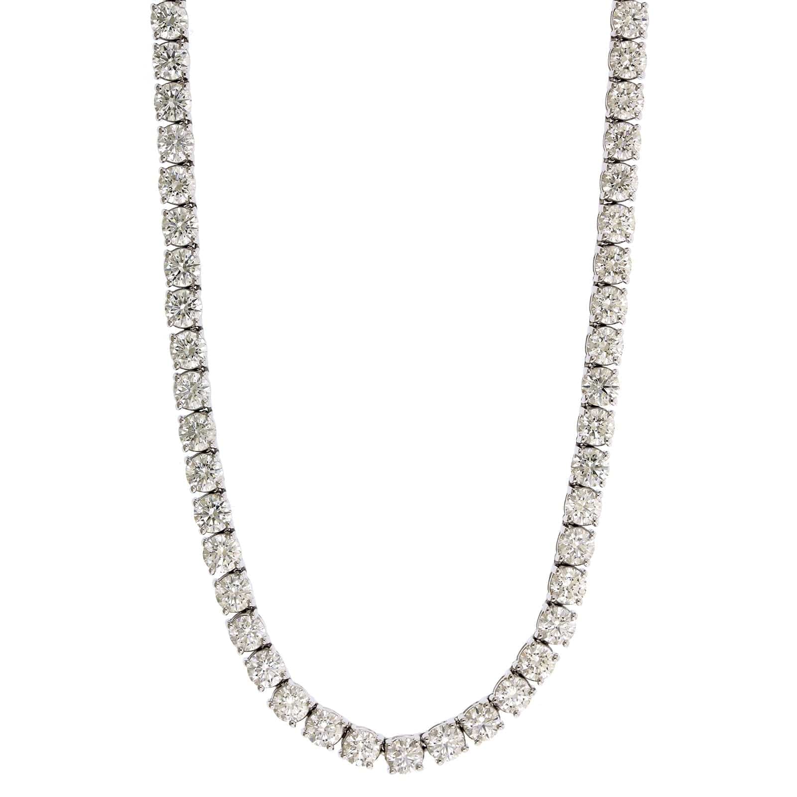 18K White Gold Diamond Tennis Necklace - Image 4