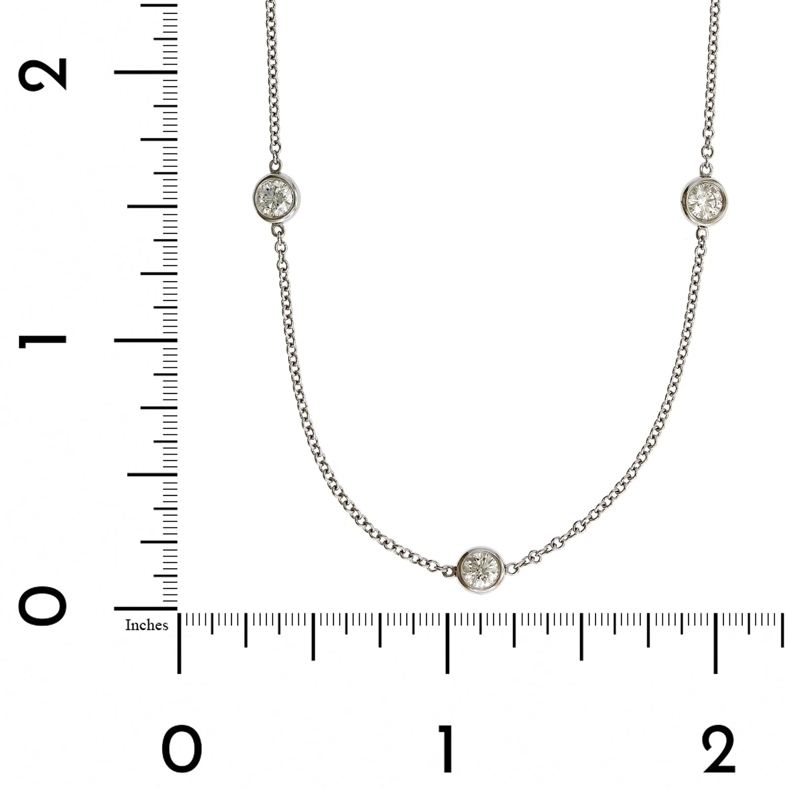 18K White Gold 17 Stone Diamond Necklace - Image 3
