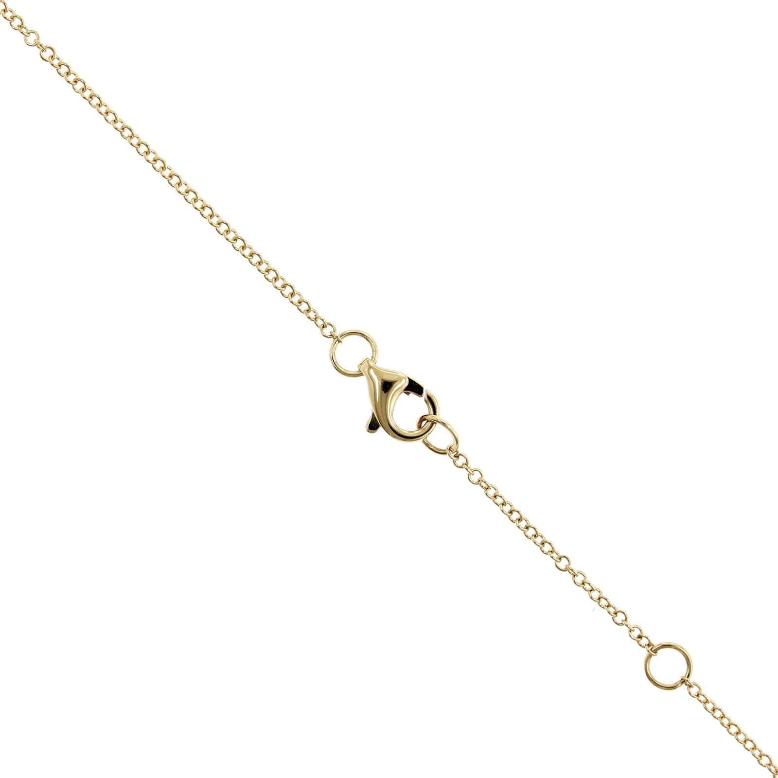 14K Yellow Gold Pave Diamond Circle Necklace - Image 4