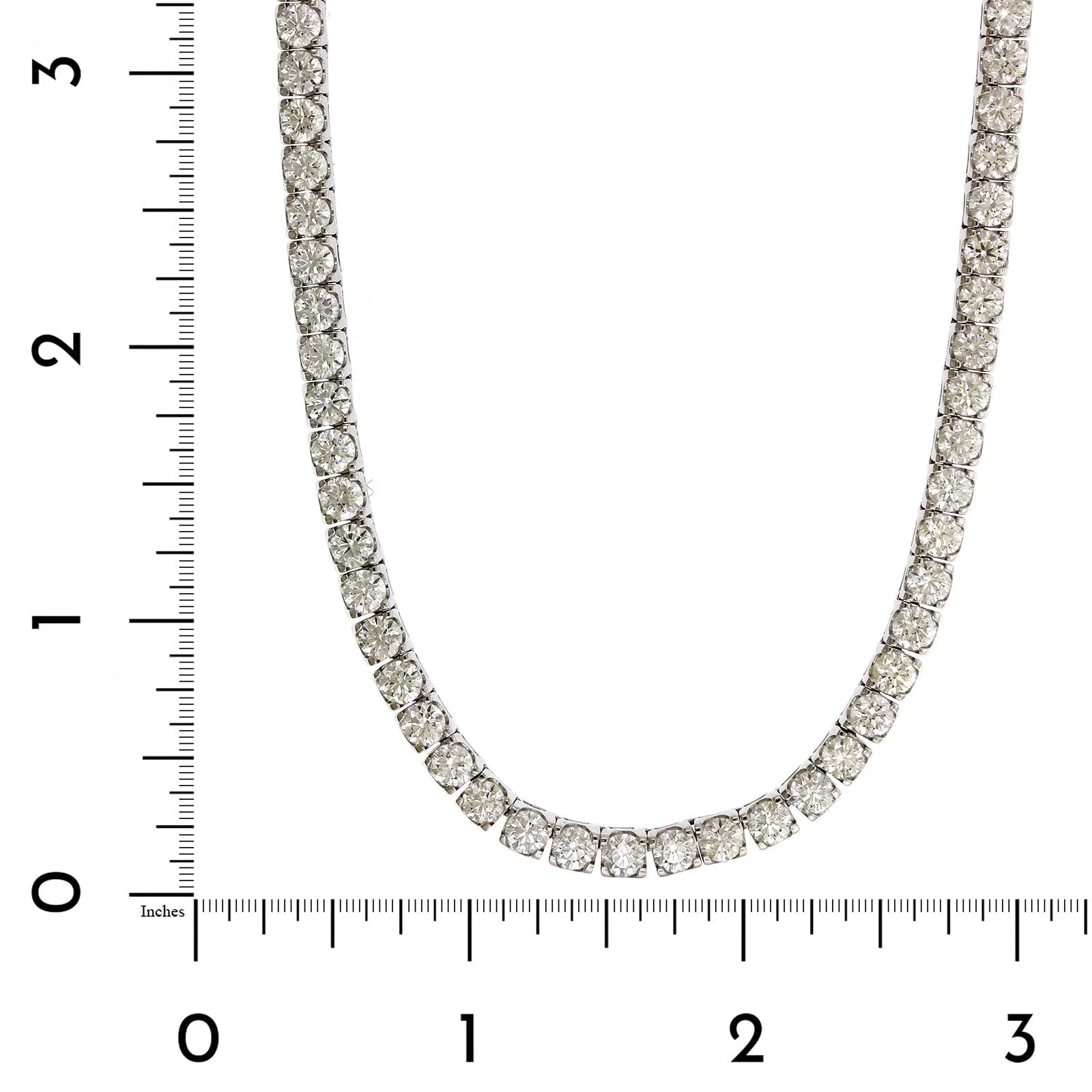 18K White Gold Diamond Tennis Necklace - Image 3