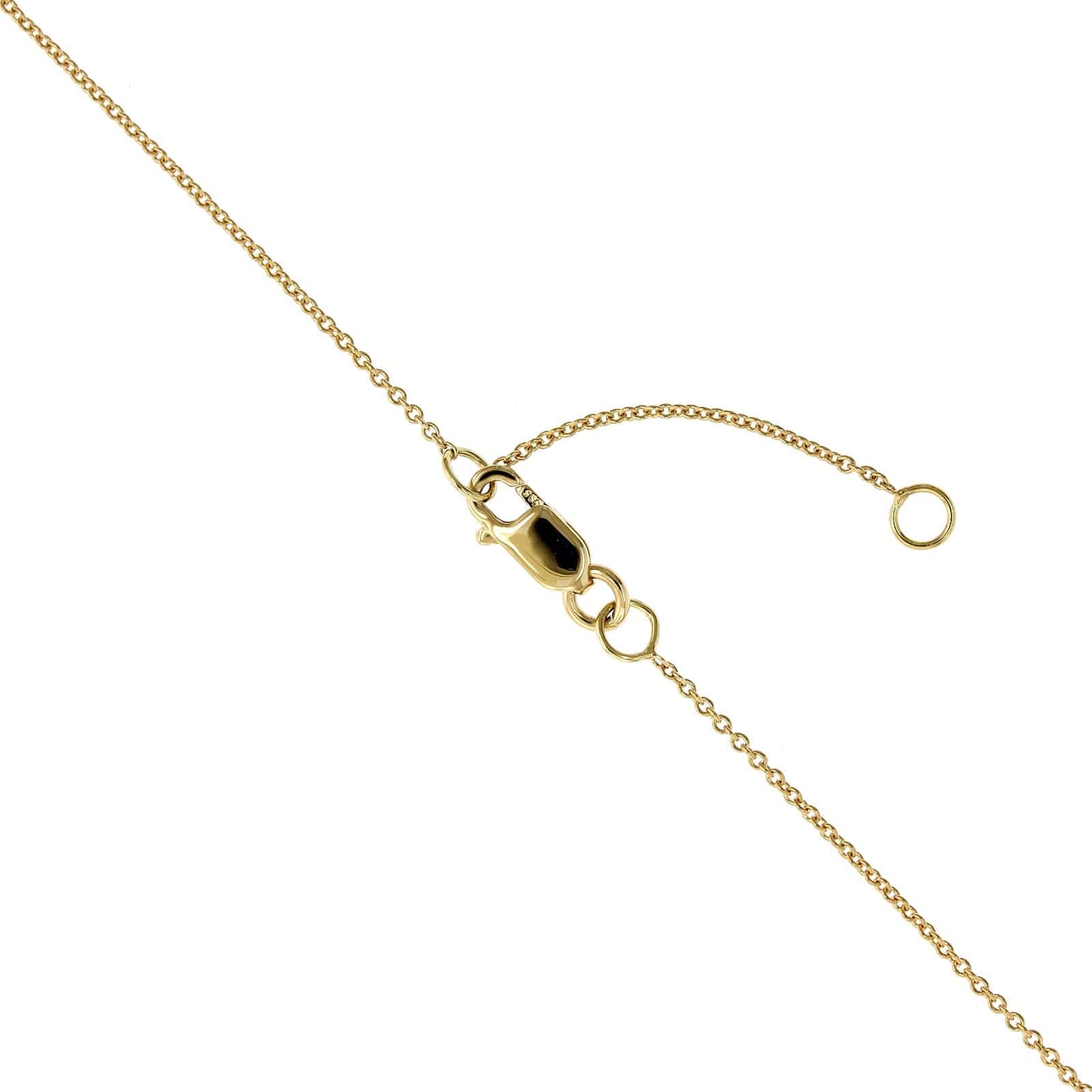 14K Yellow Gold Diamond Cluster Pear Shaped Pendant Necklace - Image 3