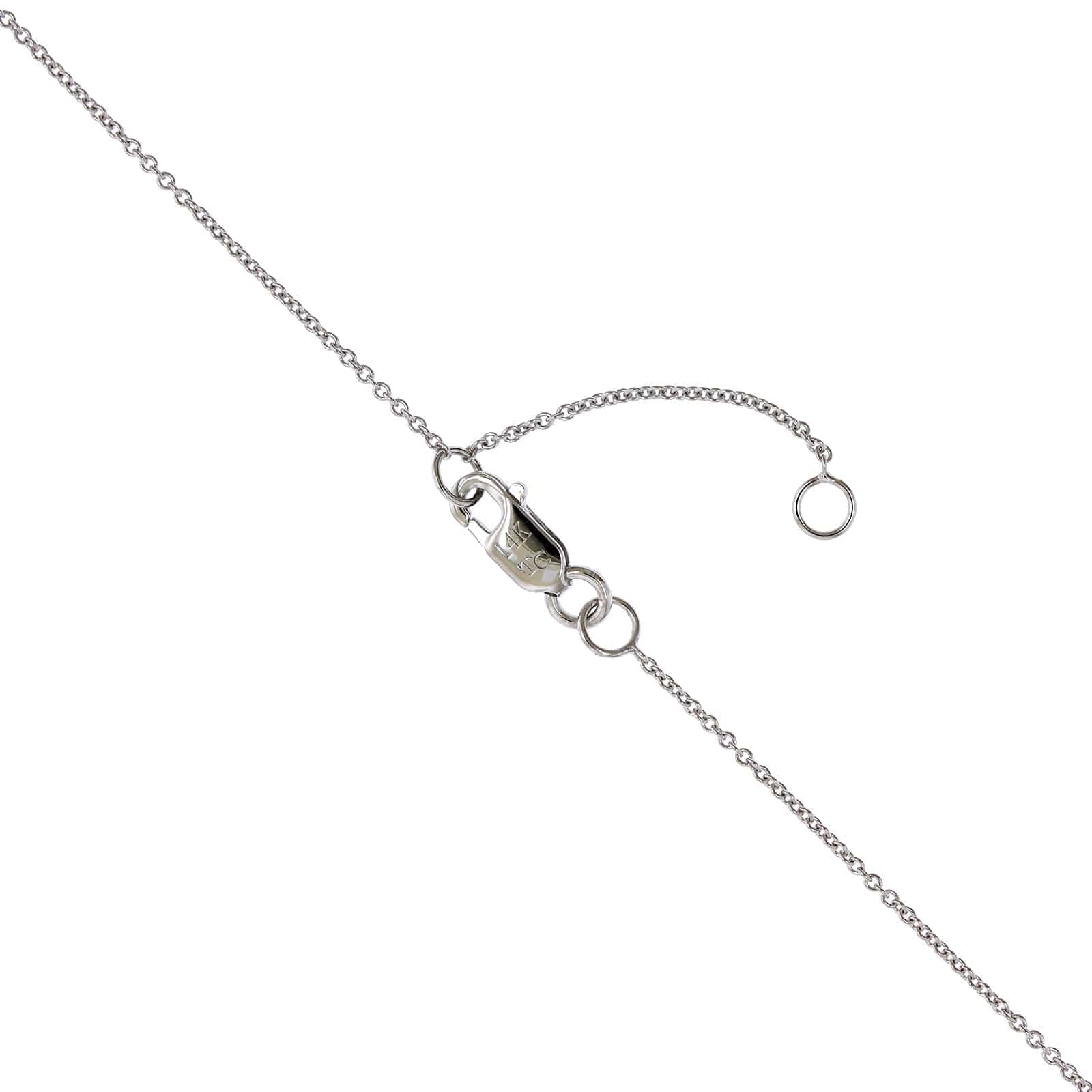 14K White Gold Diamond Cluster Pear Shaped Pendant Necklace - Image 3