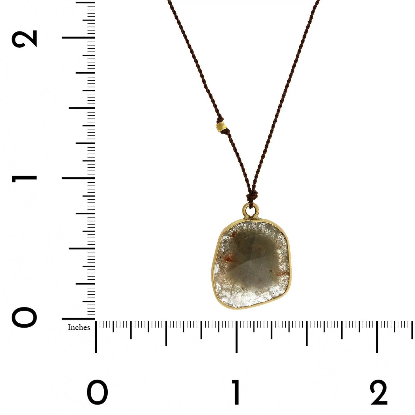 18K Yellow Gold Rose Cut Slice Diamond Pendant - Image 4