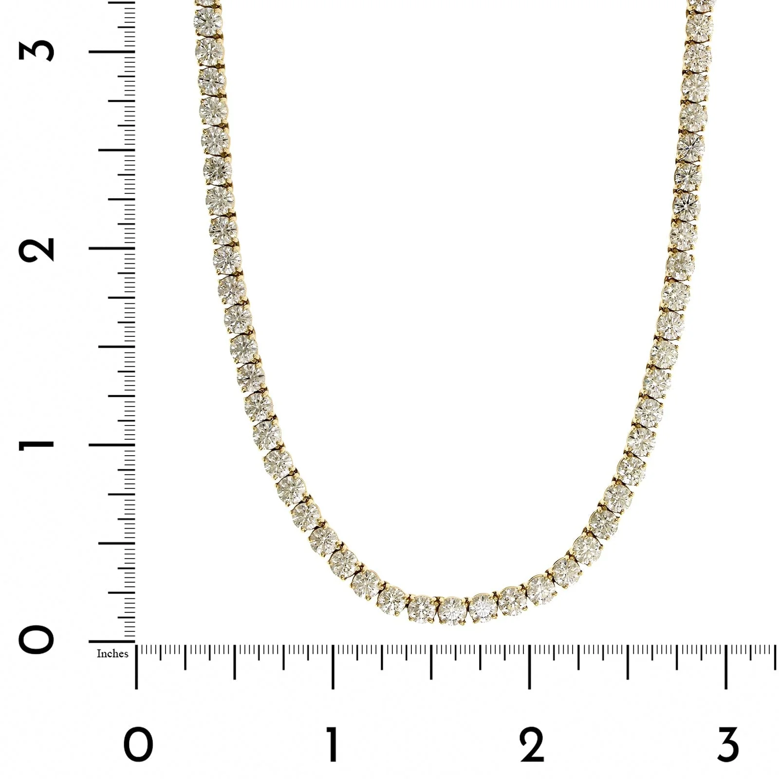 18K Yellow Diamond Tennis Necklace - Image 3