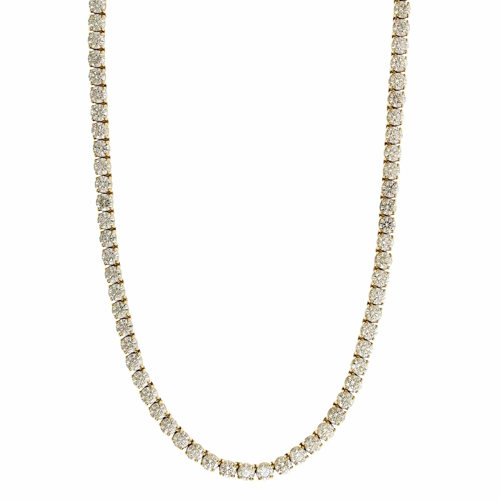 18K Yellow Diamond Tennis Necklace - Image 4