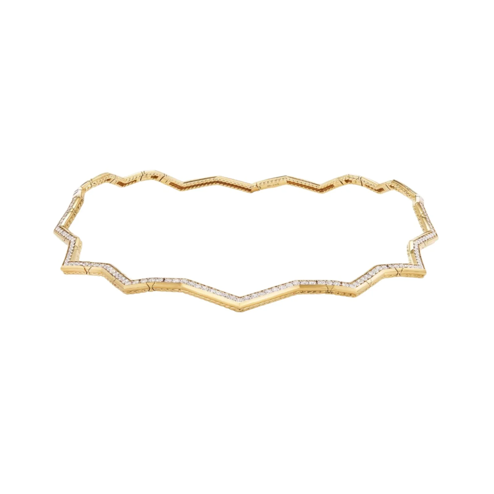 Zig Zag Stax™ Necklace in 18K Yellow Gold with Diamonds, 5mm - Image 2