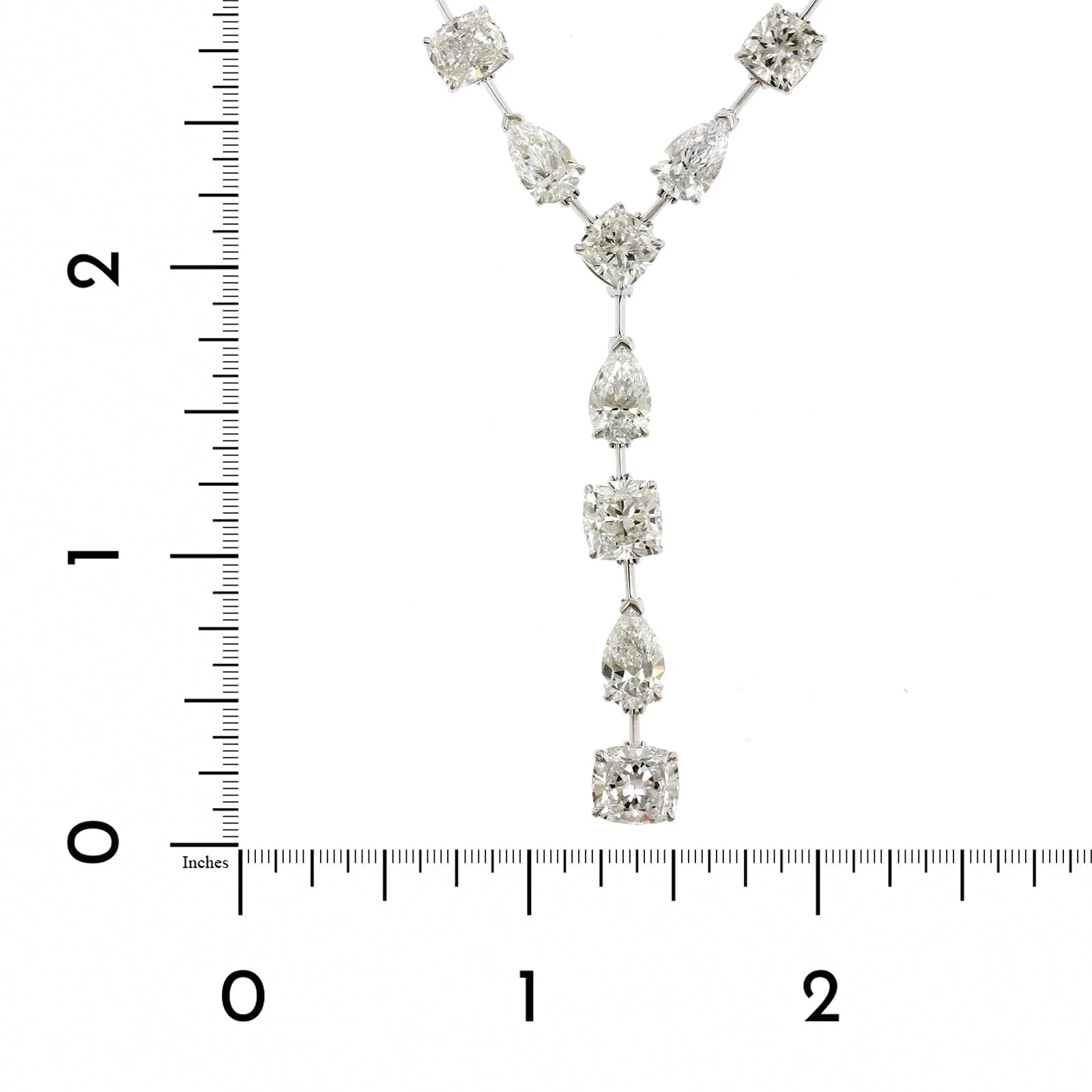 Etho Maria 18K White Gold Alternating Diamond Y Necklace - Image 4