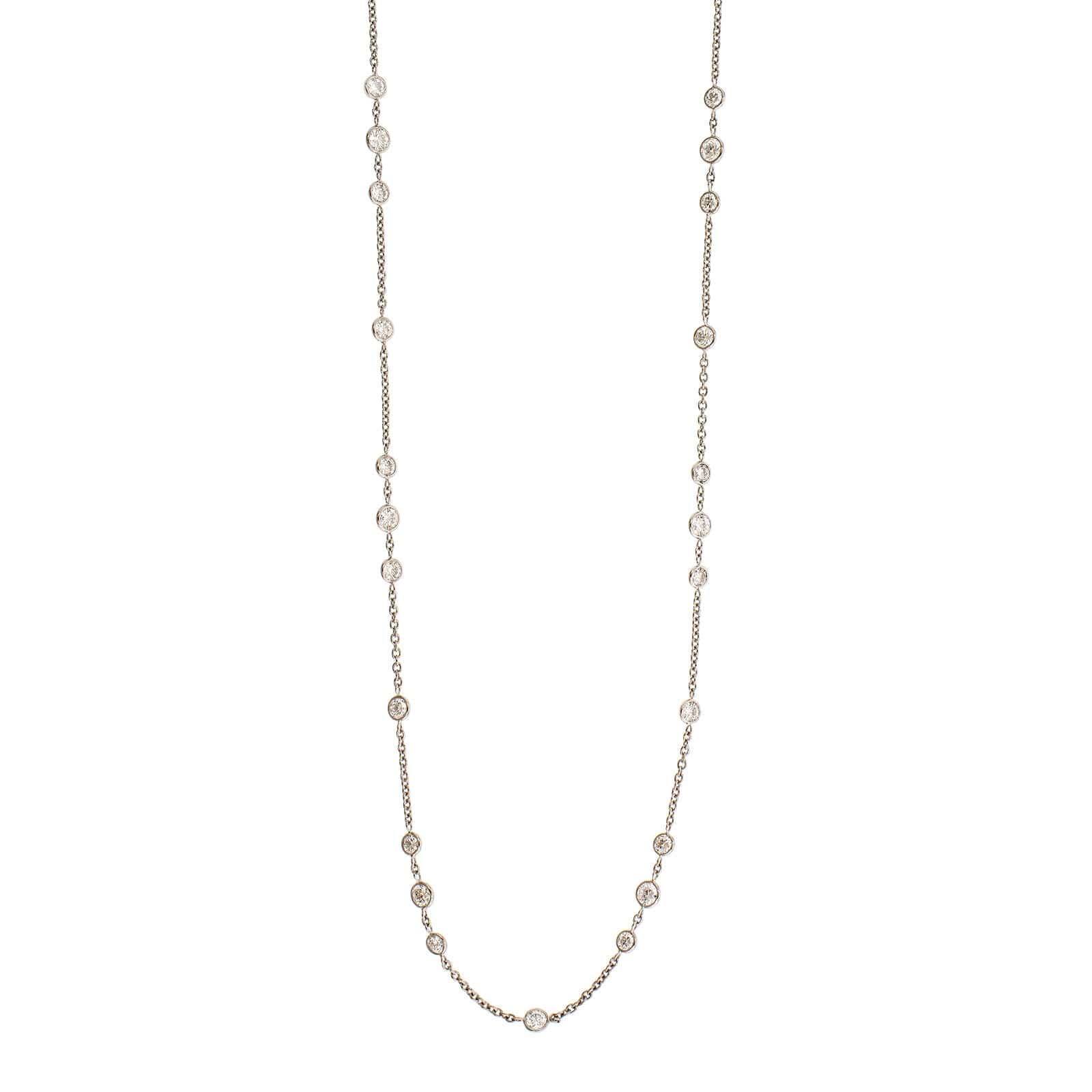 Platinum Diamond By The Yard Necklace - Image 4