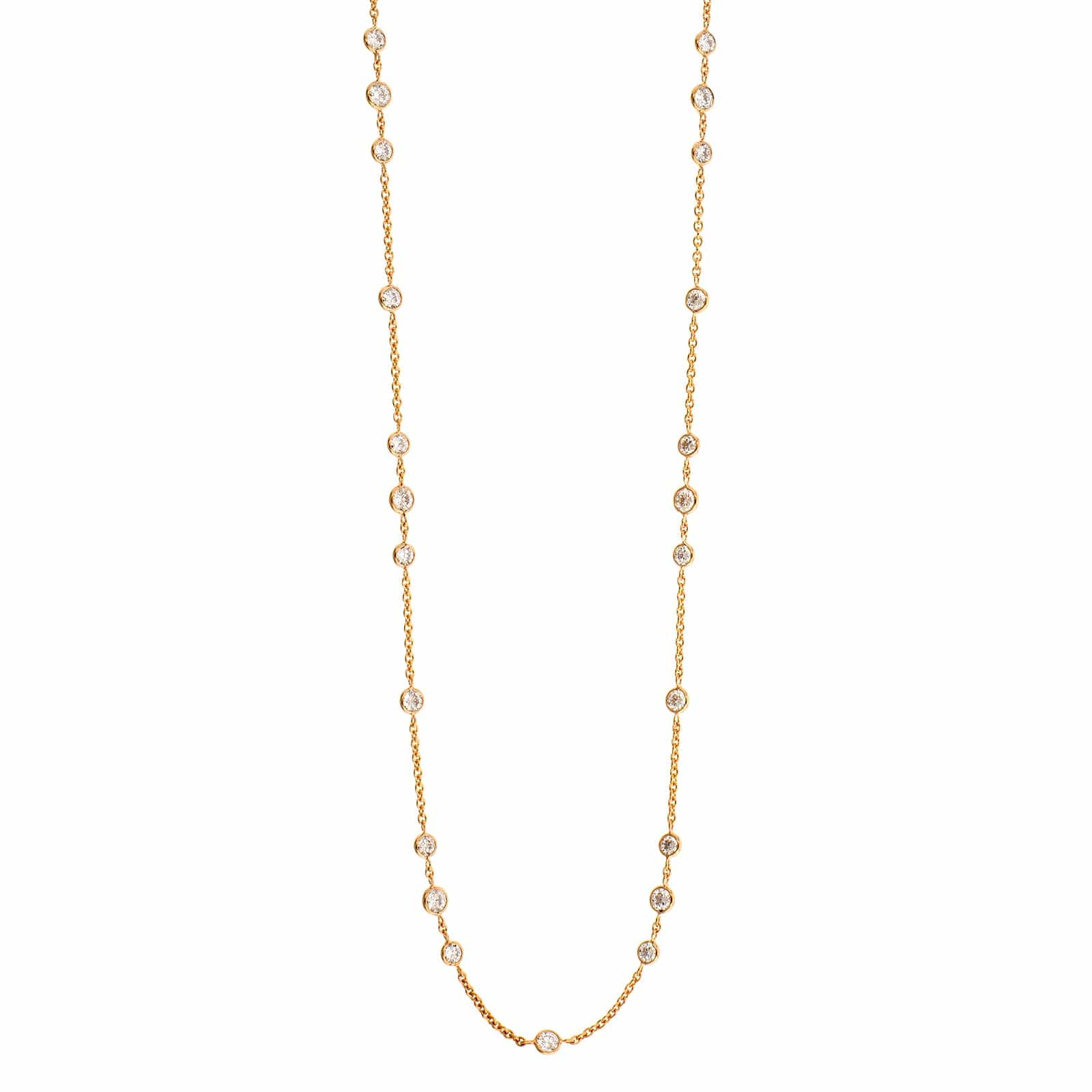18K Yellow Gold Diamond By The Yard Necklace