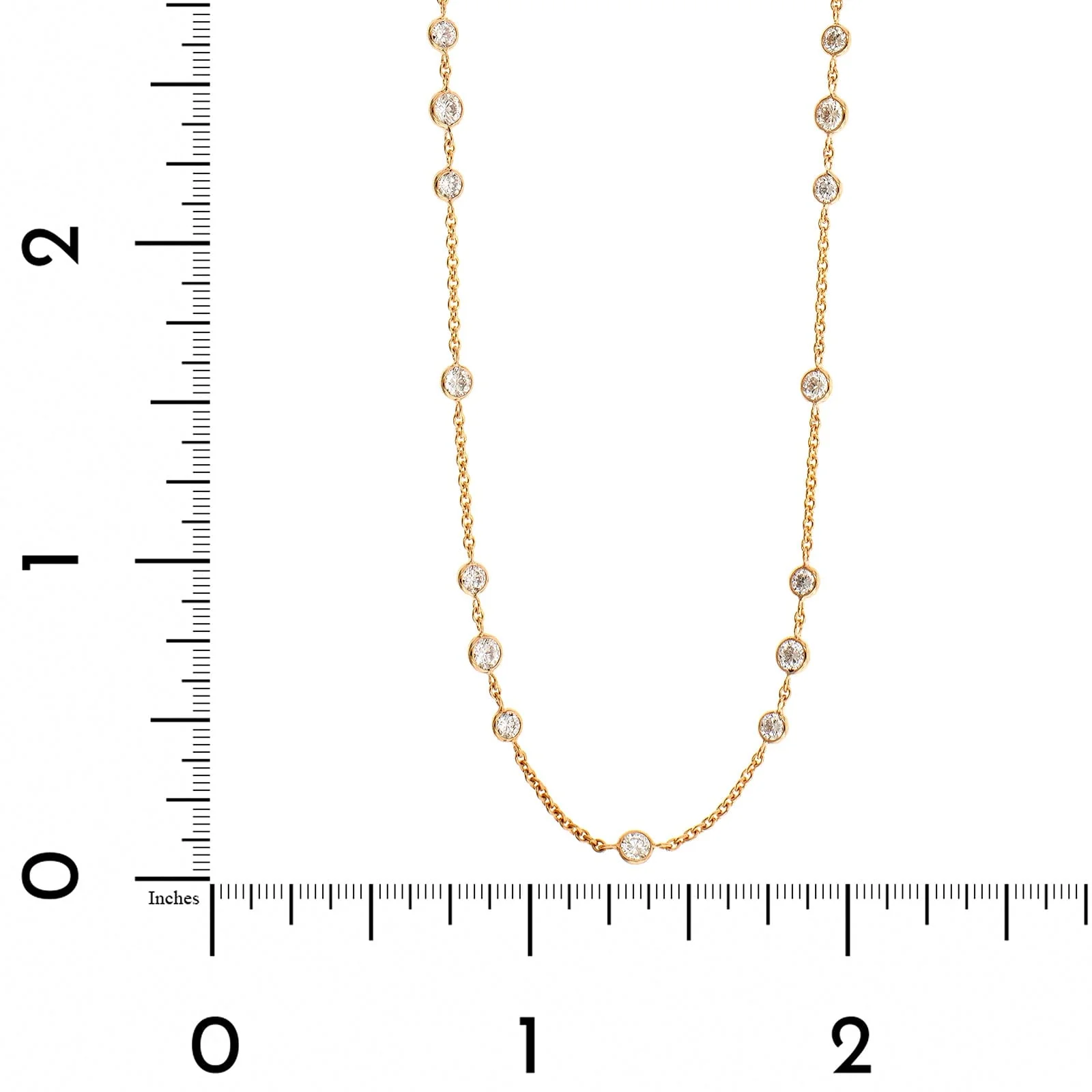18K Yellow Gold Diamond By The Yard Necklace - Image 3
