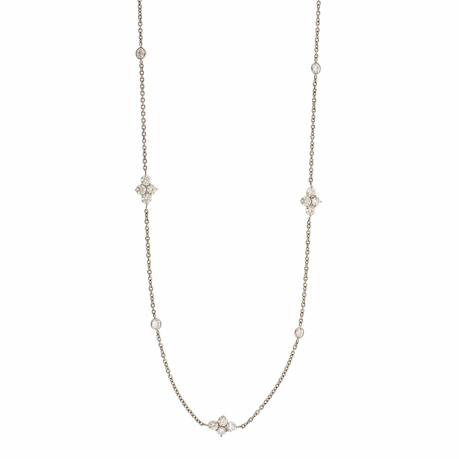 Platinum Diamond By The Yard Necklace