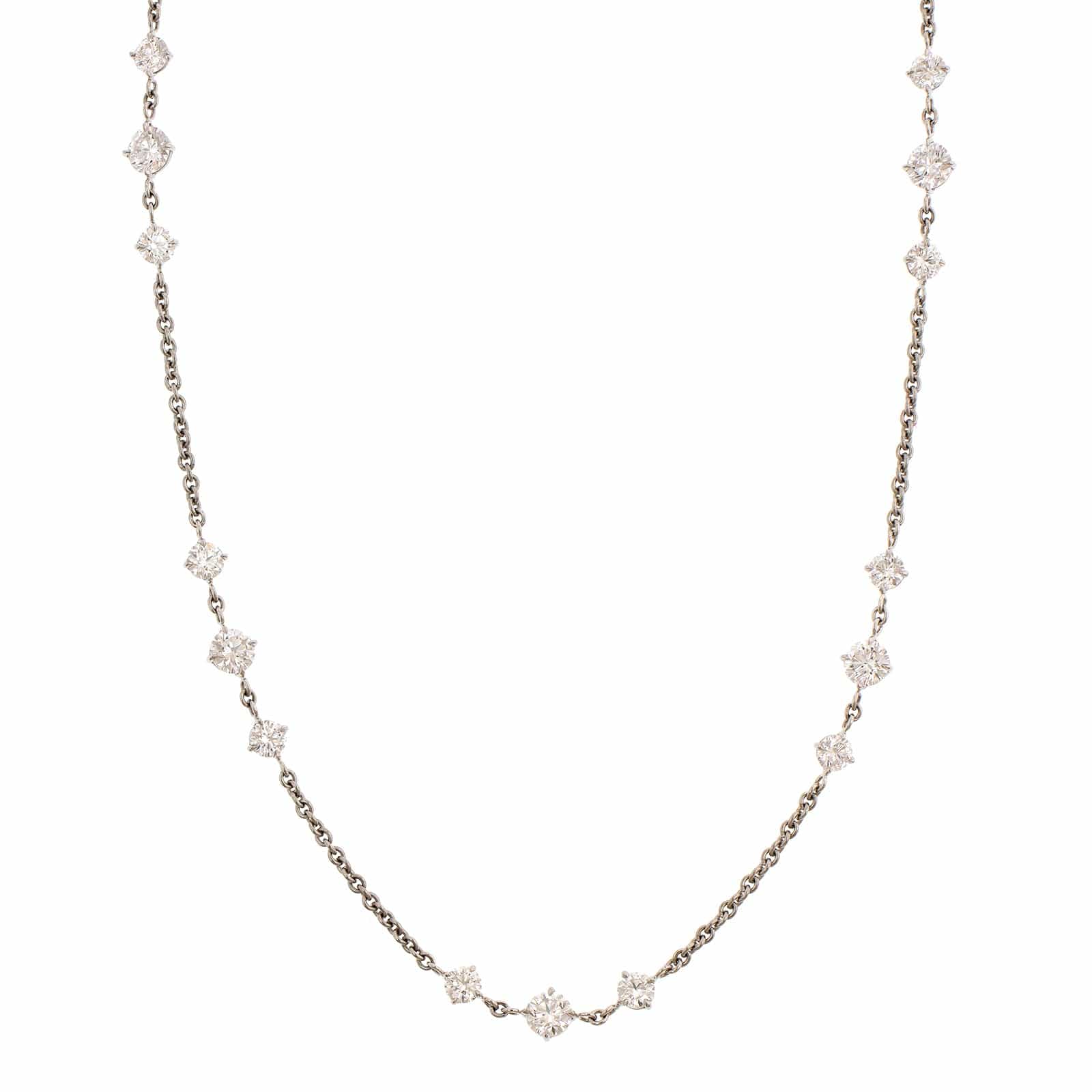 Platinum Diamond By The Yard Necklace