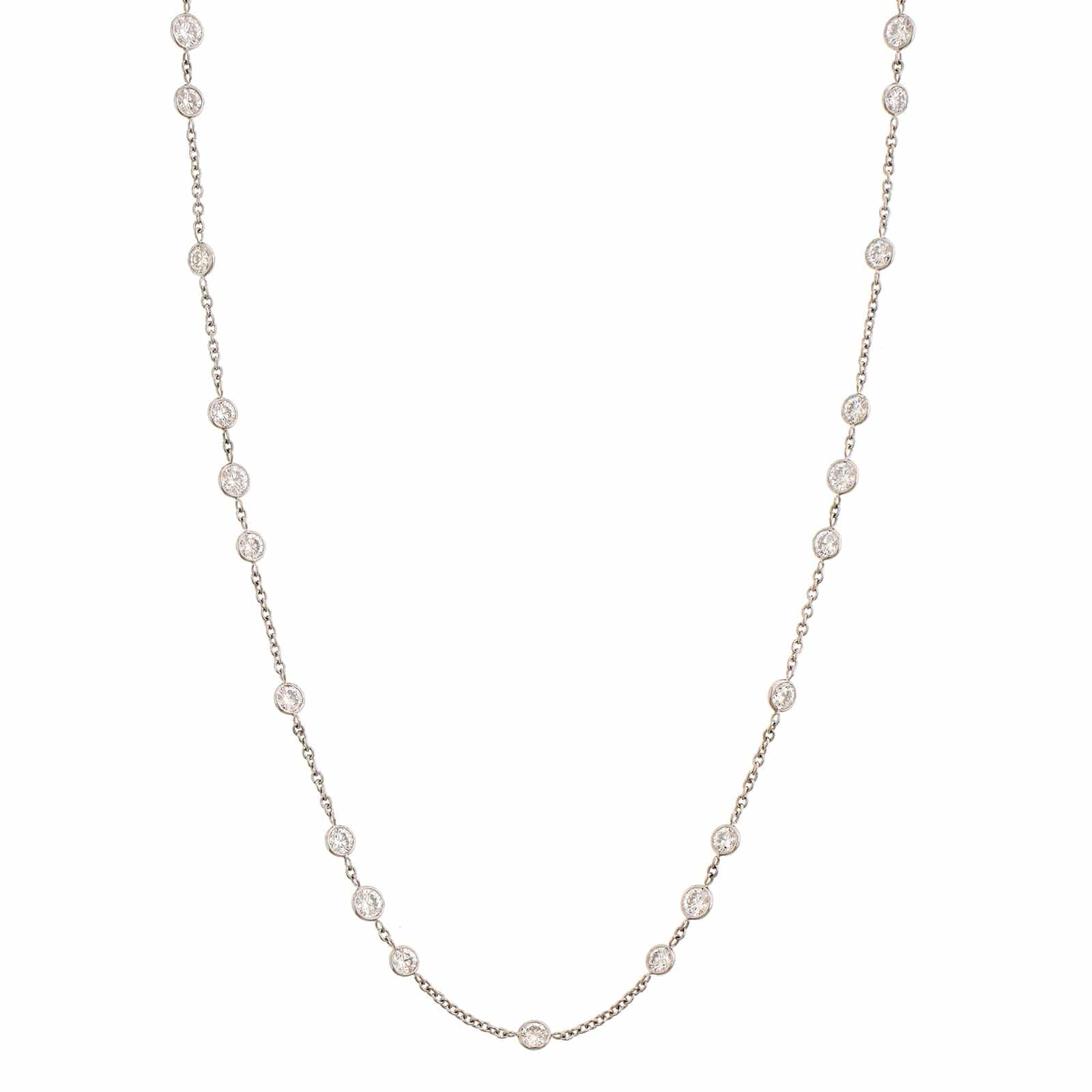Platinum Diamond By The Yard Necklace