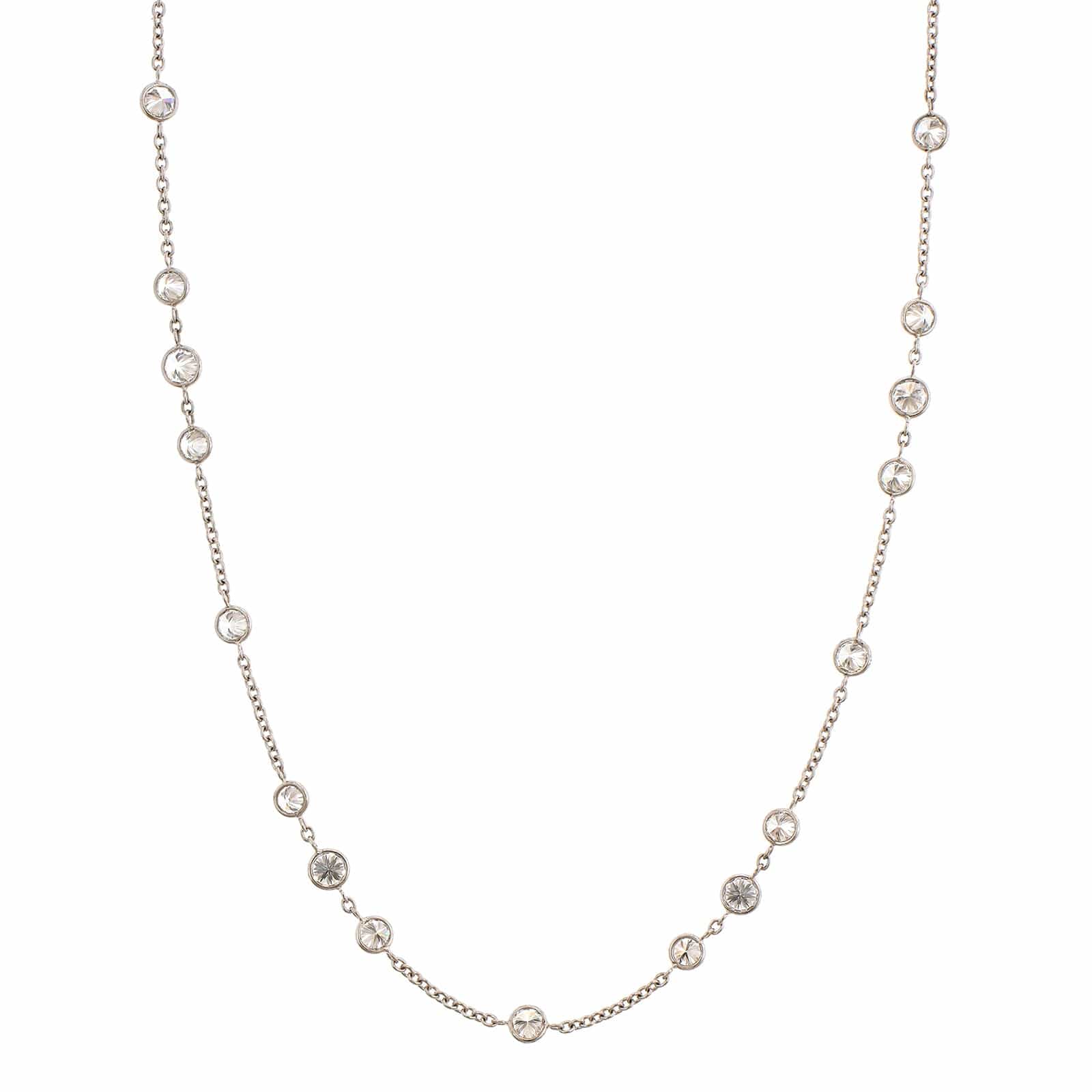 Platinum Diamond By The Yard Necklace - Image 2