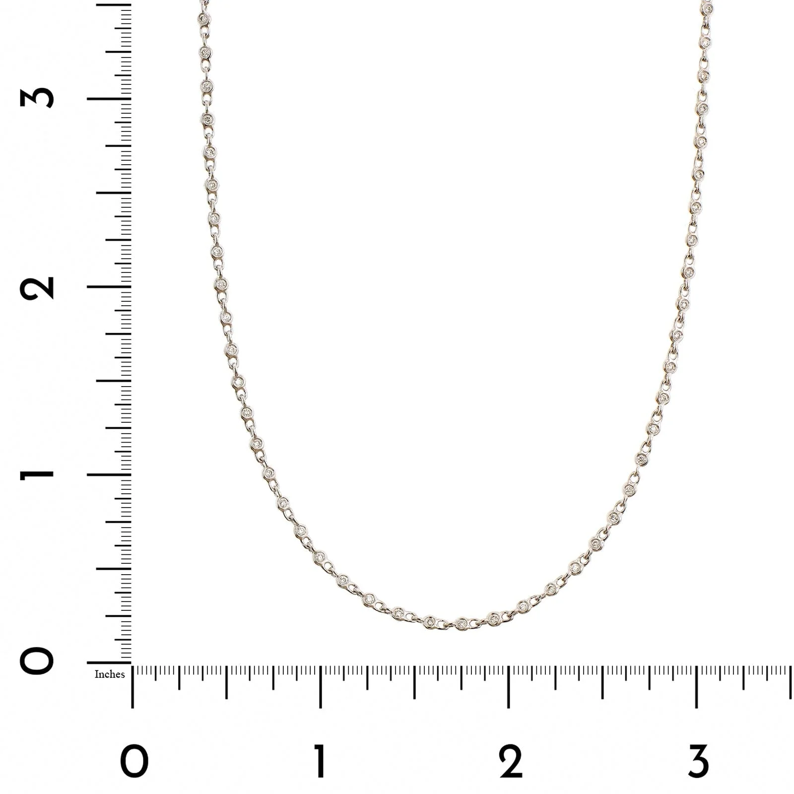 18K White Gold Diamond By The Yard Necklace - Image 3