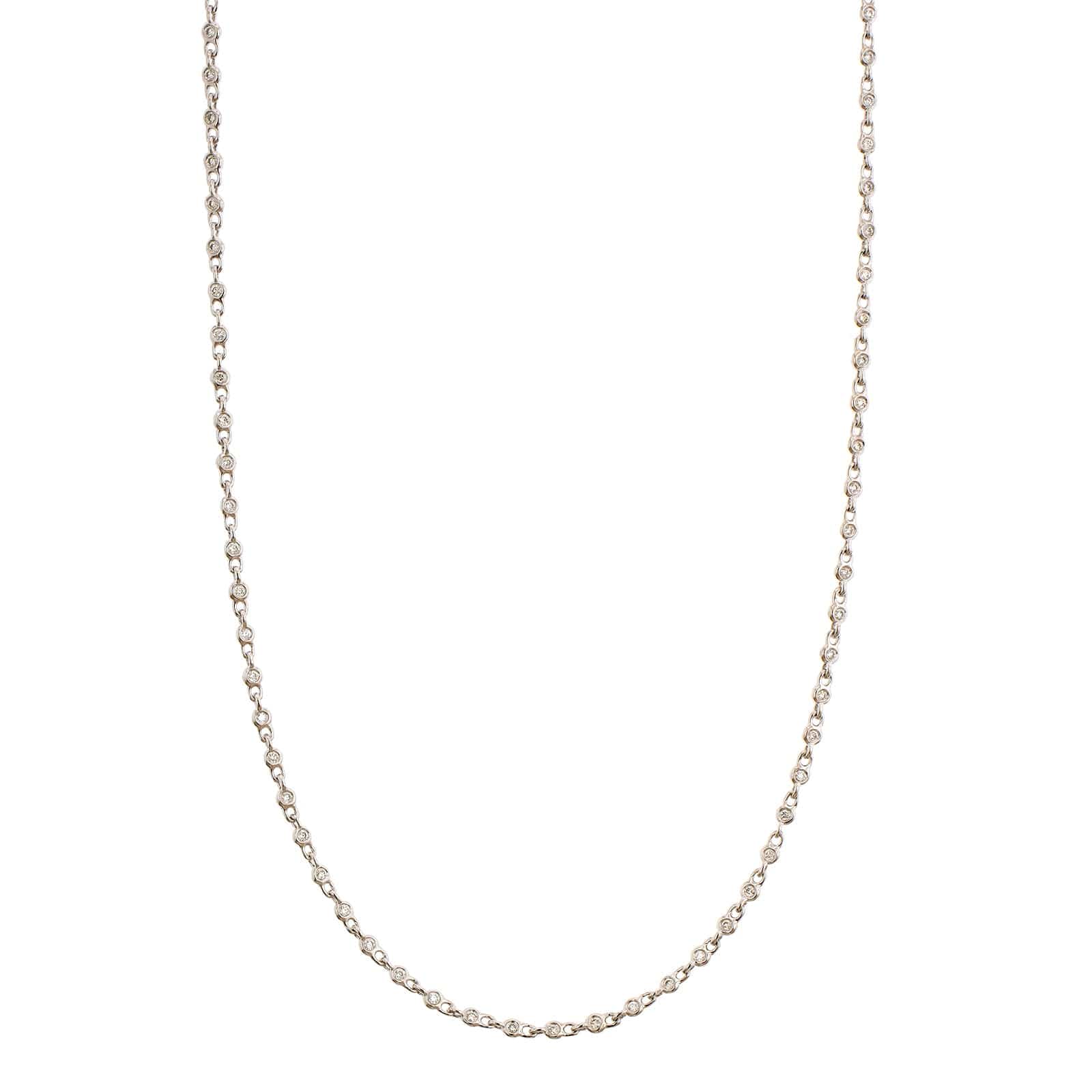 18K White Gold Diamond By The Yard Necklace - Image 4