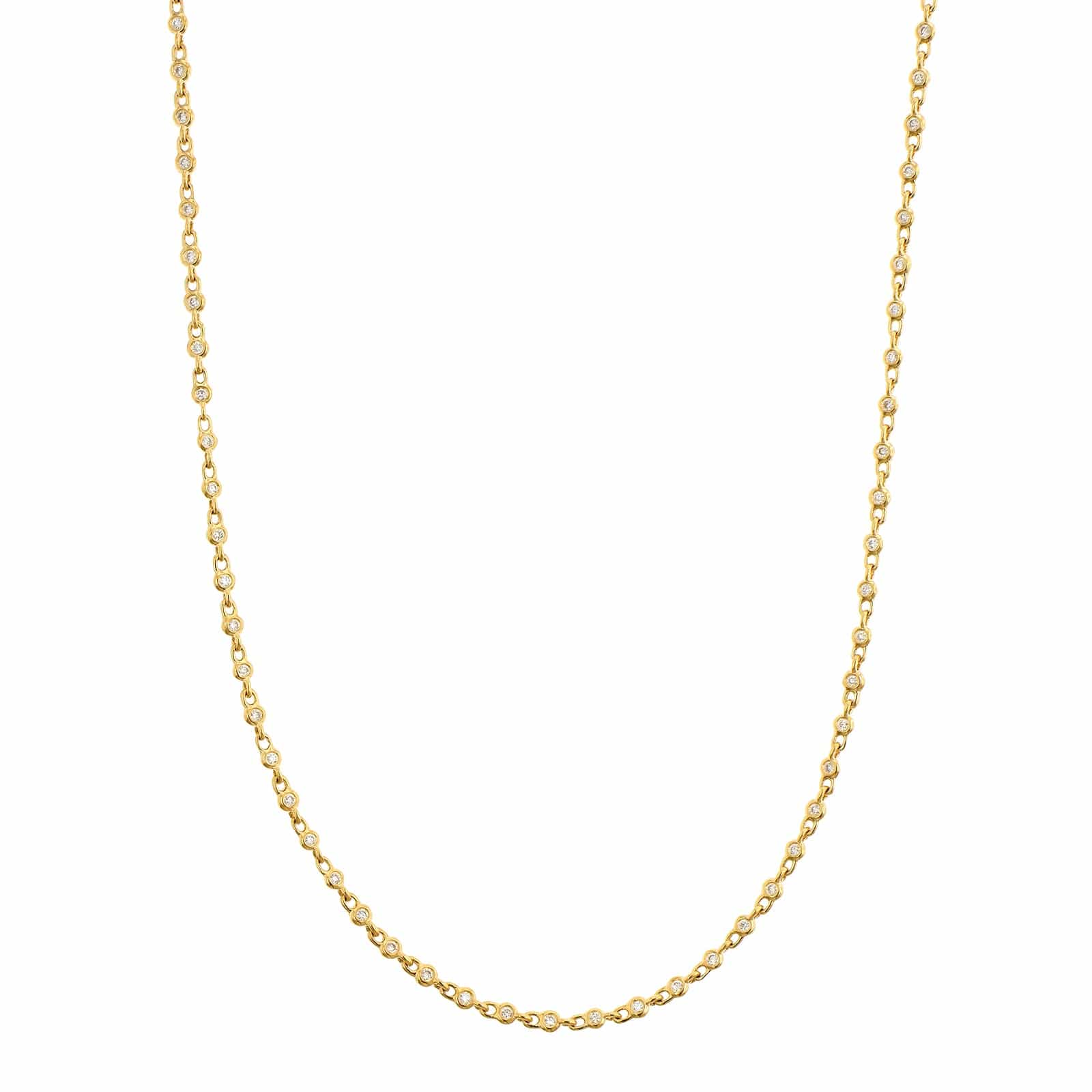 18K Yellow Gold Diamond By The Yard Necklace
