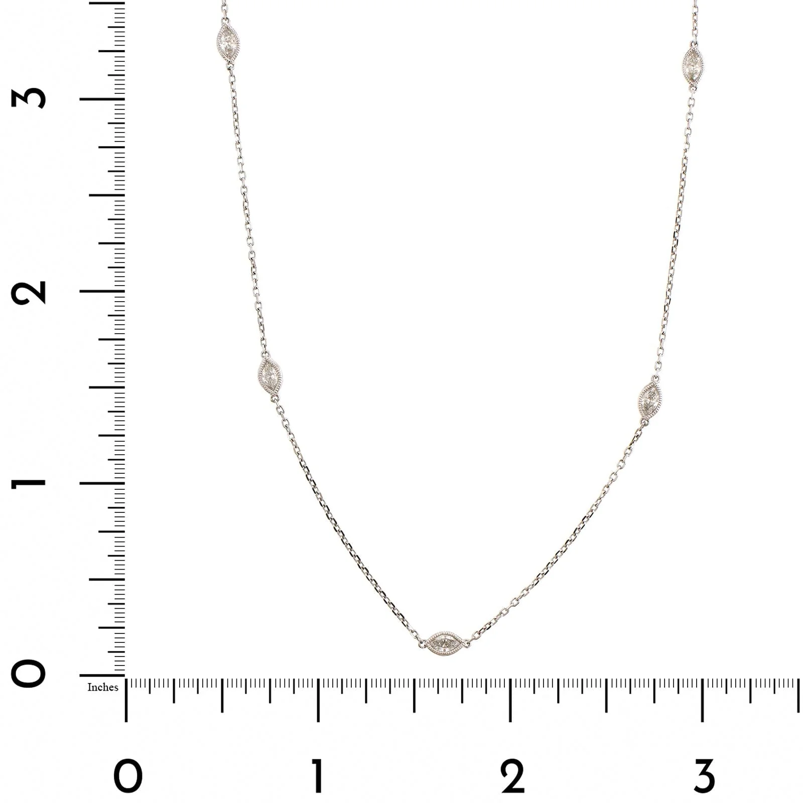 18K White Gold Diamond By The Yard Necklace - Image 3