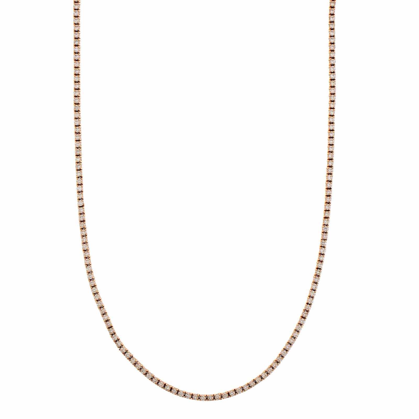 18K Rose Gold Diamond Line Necklace