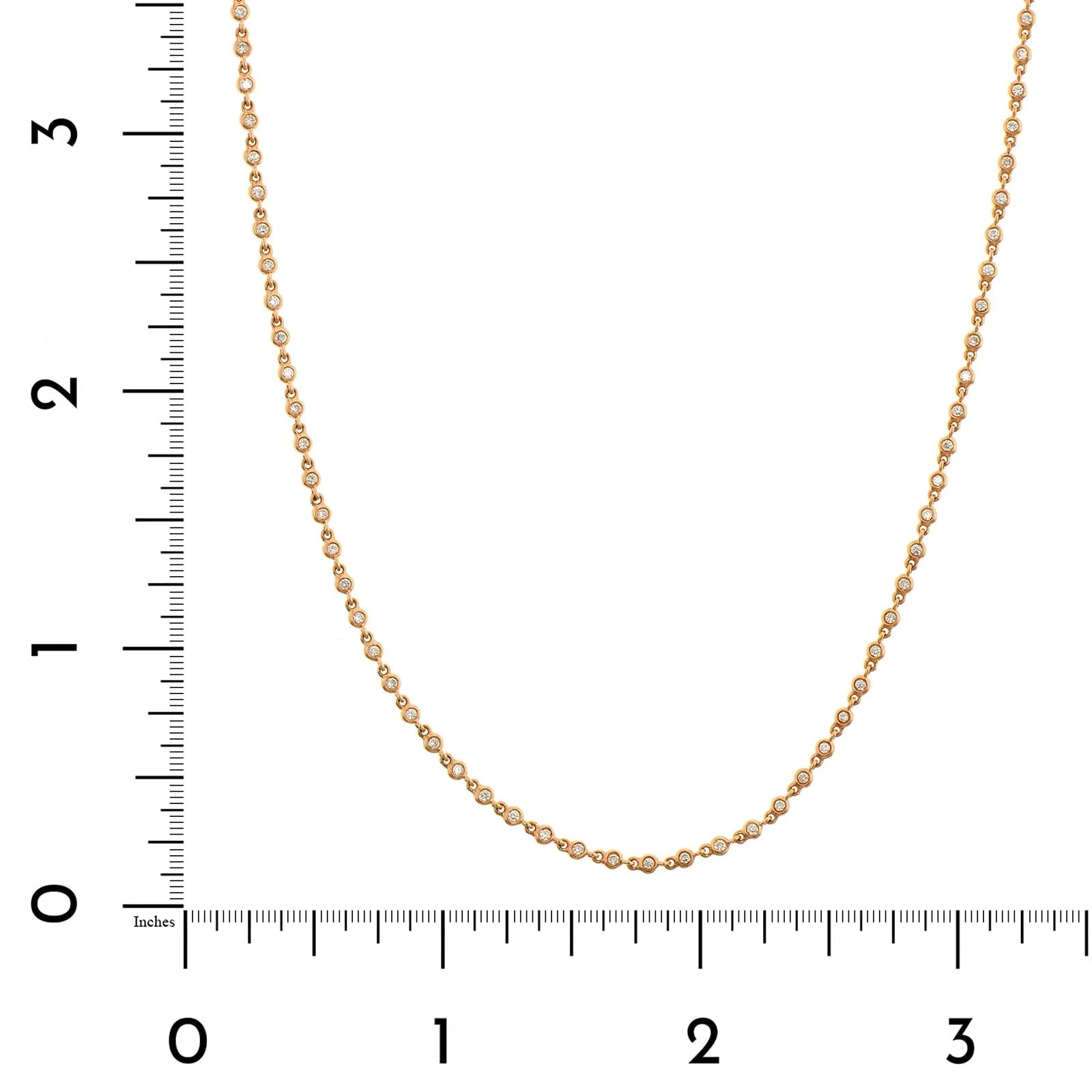 18K Rose Gold Diamonds By The Yard Necklace - Image 4