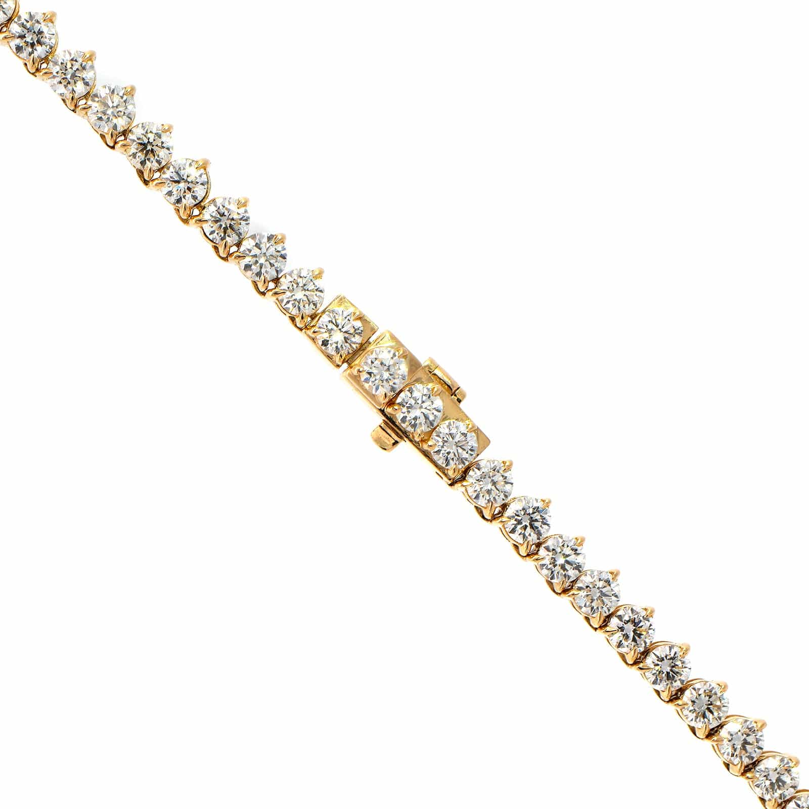 18K Yellow Gold Graduated Diamond Line Necklace - Image 2