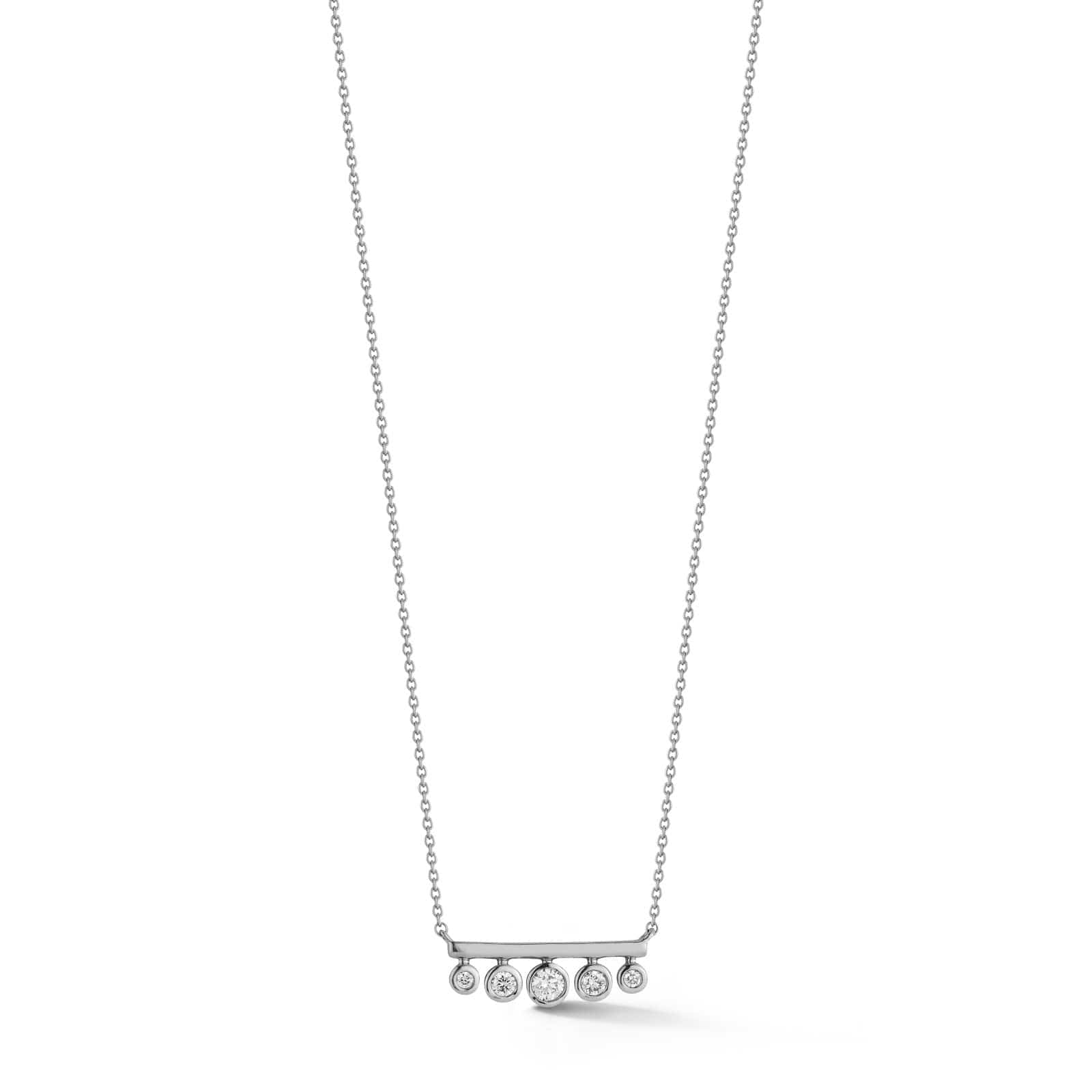 Dana Rebecca 14K White Gold Lulu Jack Graduating Diamond Bar Necklace