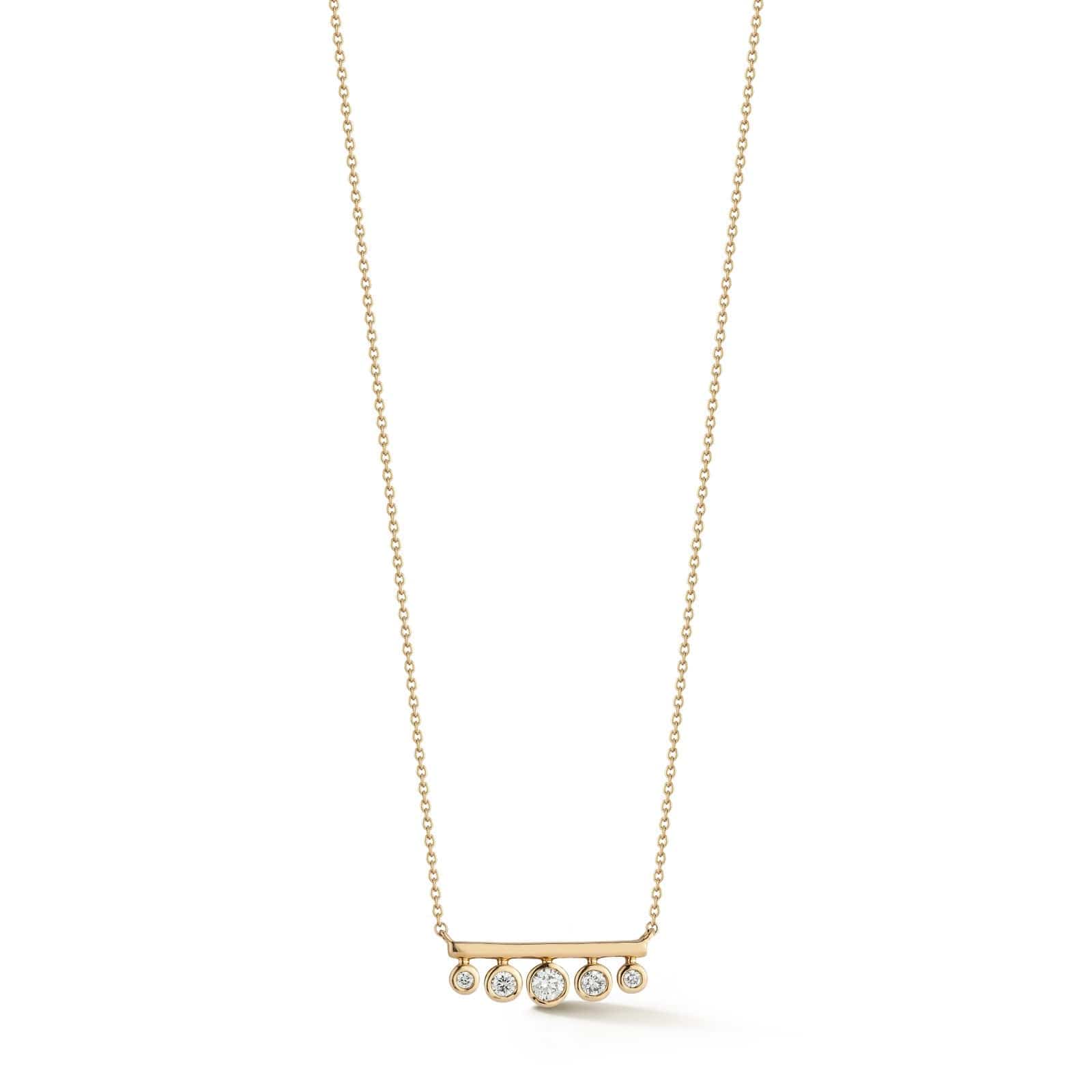 Dana Rebecca 14K Yellow Gold Lulu Jack Graduating Diamond Bar Necklace