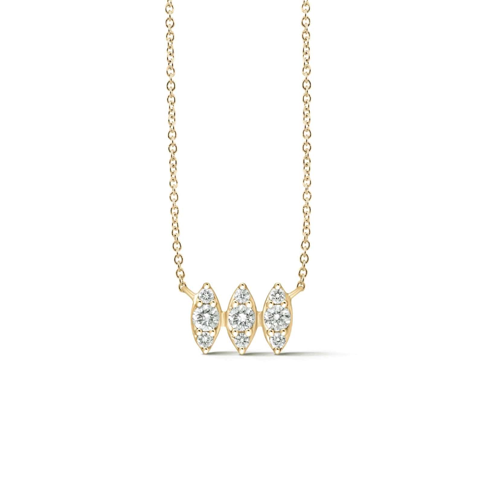 Dana Rebecca 14K Yellow Gold Sophia Ryan Diamond Trio Mini Bar Necklace