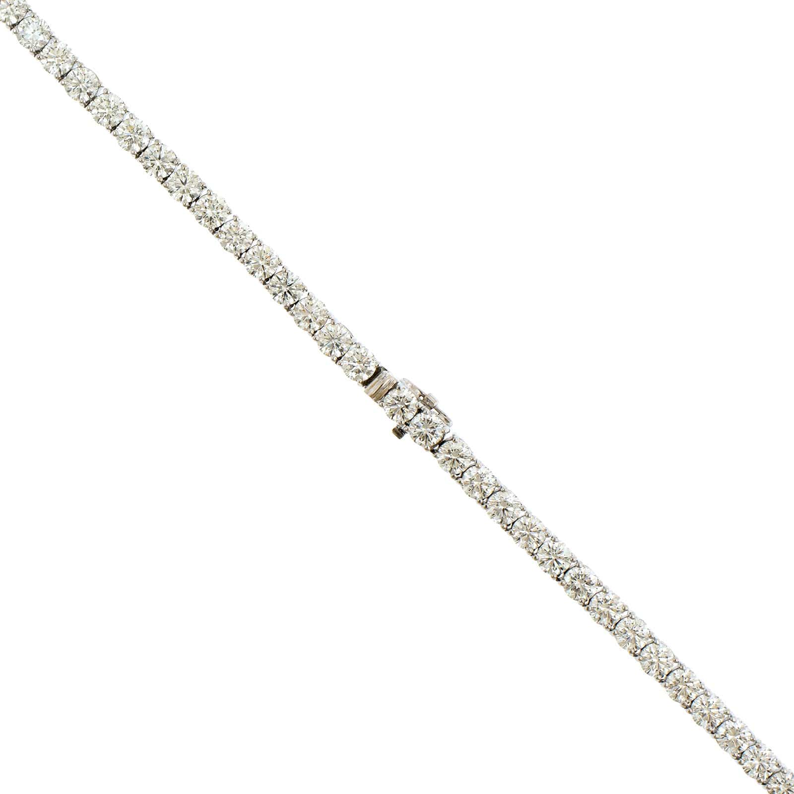 18K White Gold 4 Prong Diamond Line Necklace - Image 2